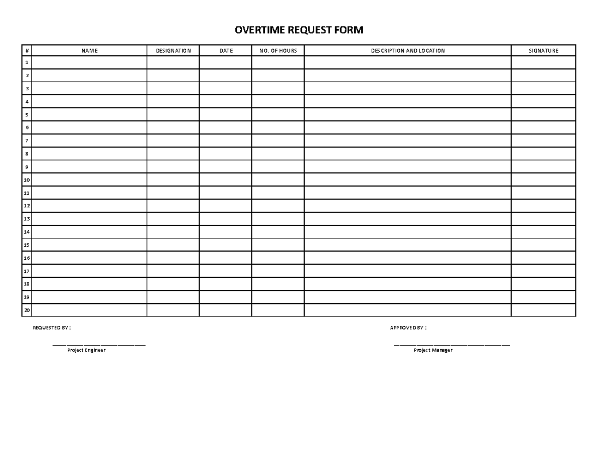 OT Form (regular) - any - Human Resource Management - # NAME ...