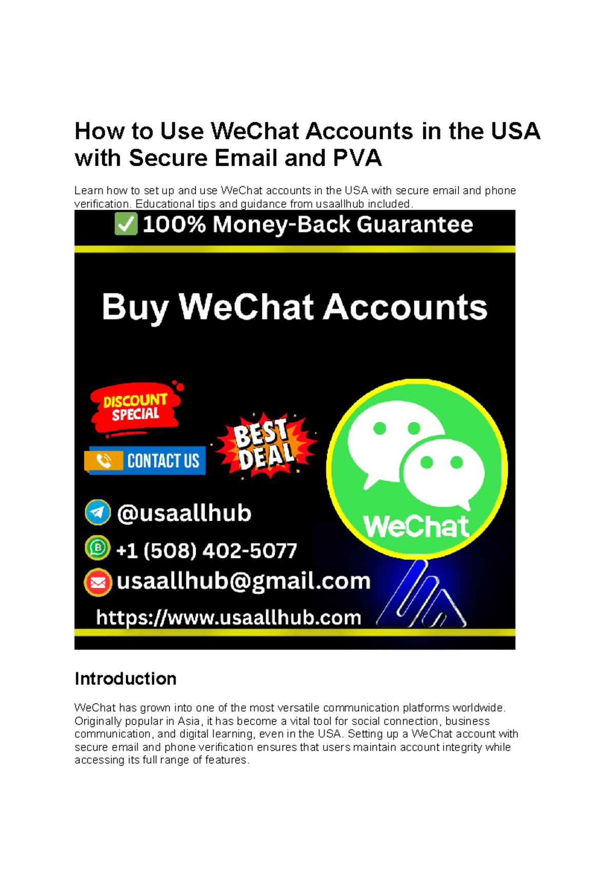 How to Buy WeChat Accounts in the USA: Secure Email & PVA Guide - Studocu