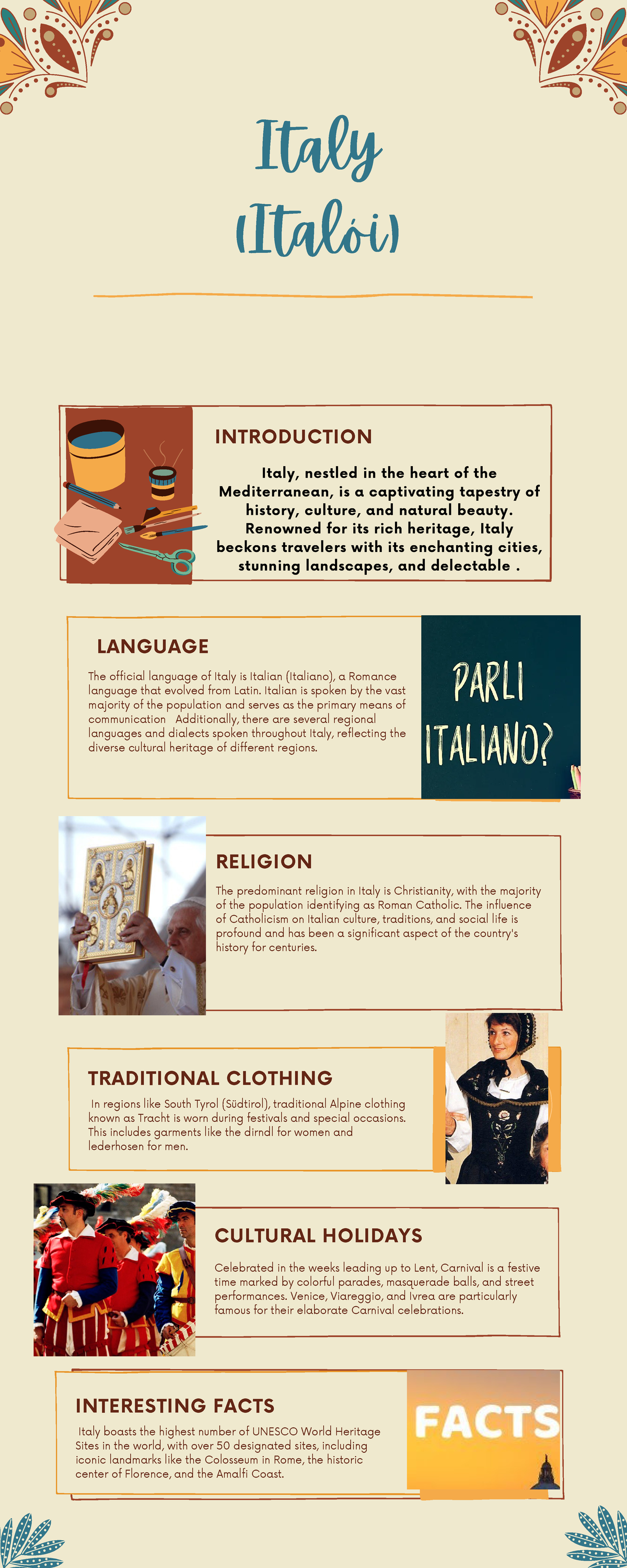 Assignment - Italy: Language, Culture, and Traditions Overview - Studocu