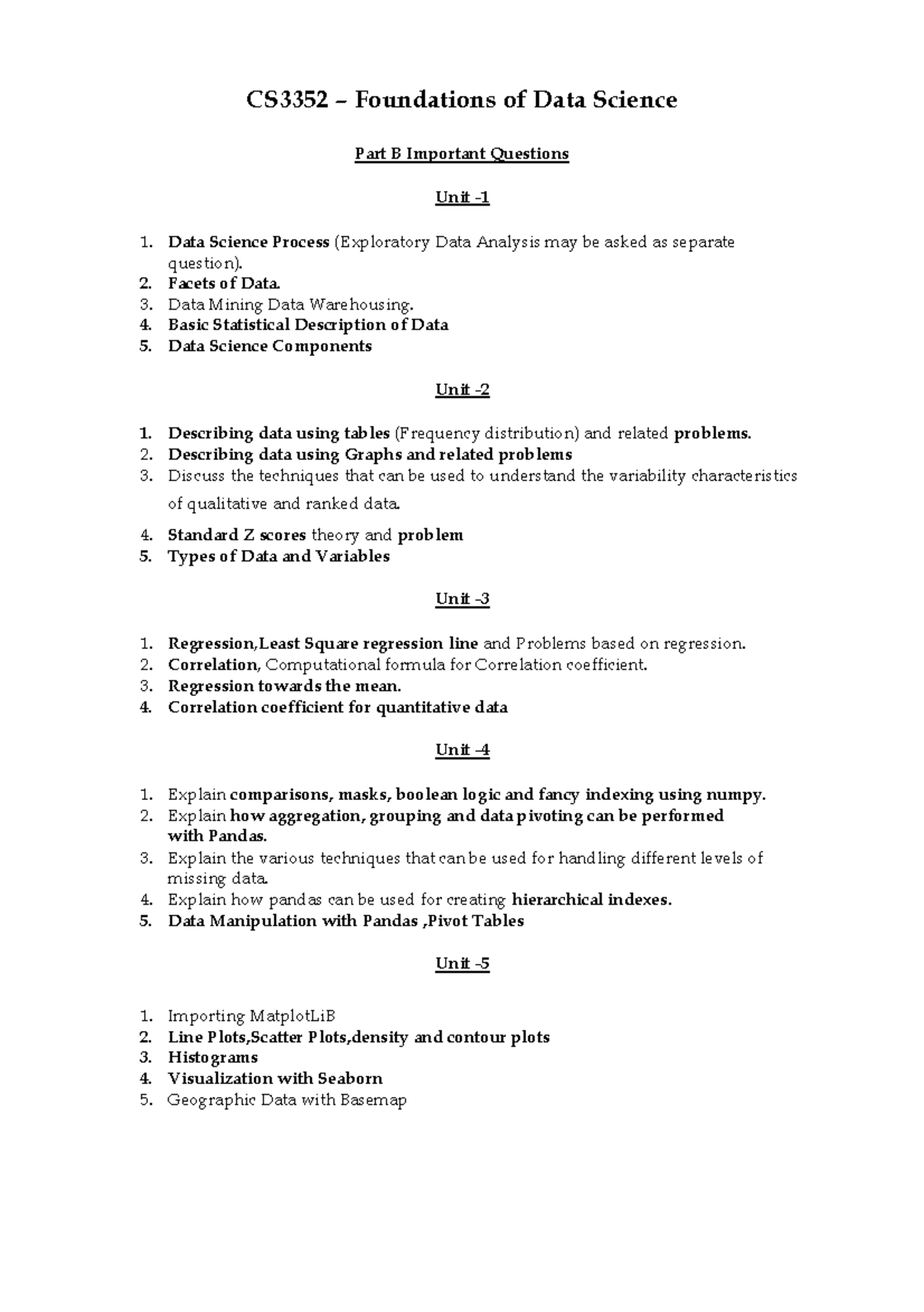 Ds-important-questions - CS3352 – Foundations of Data Science Part B ...