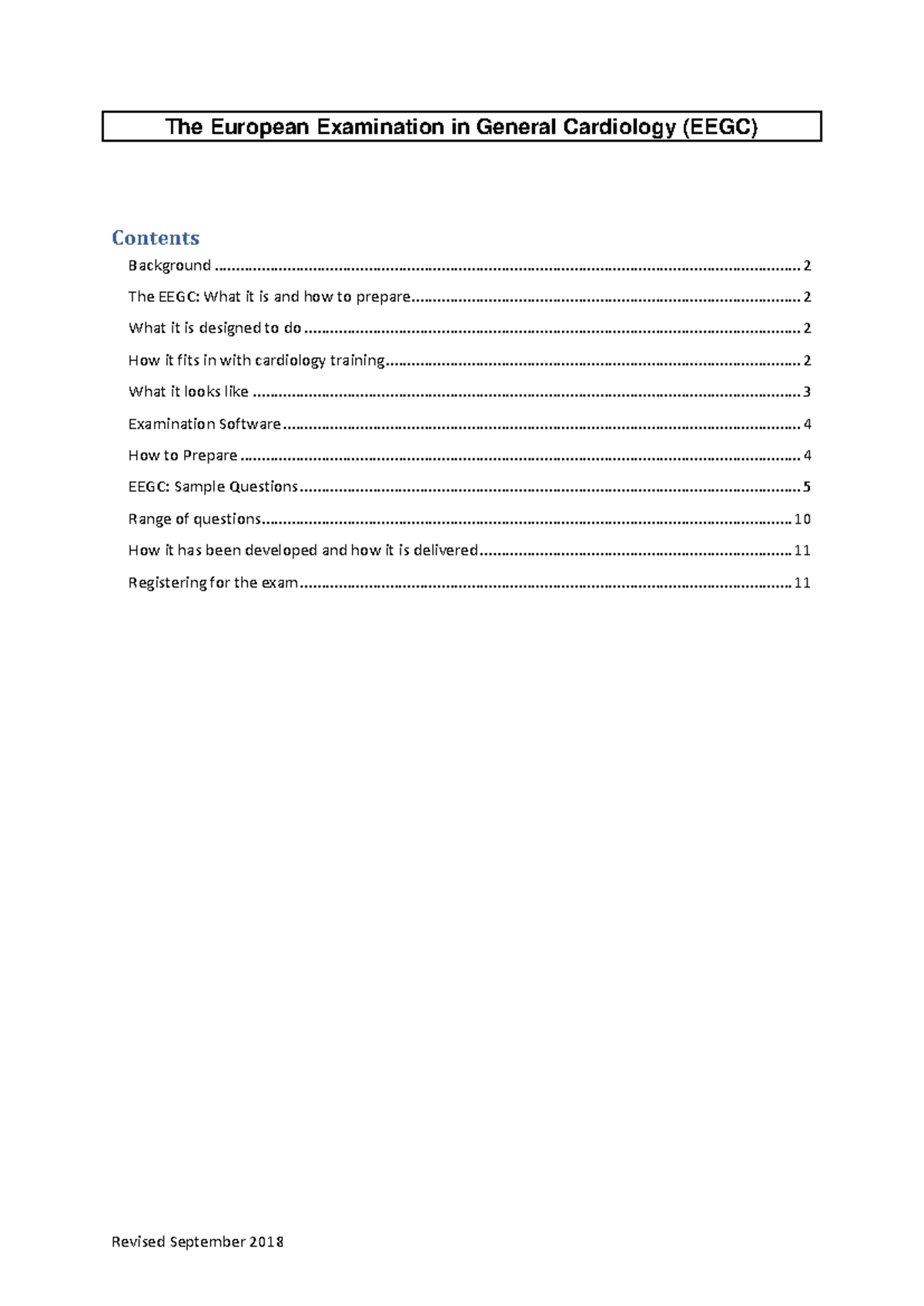 EEGC Preparation Guide: Overview & Sample Questions for Trainees - Studocu
