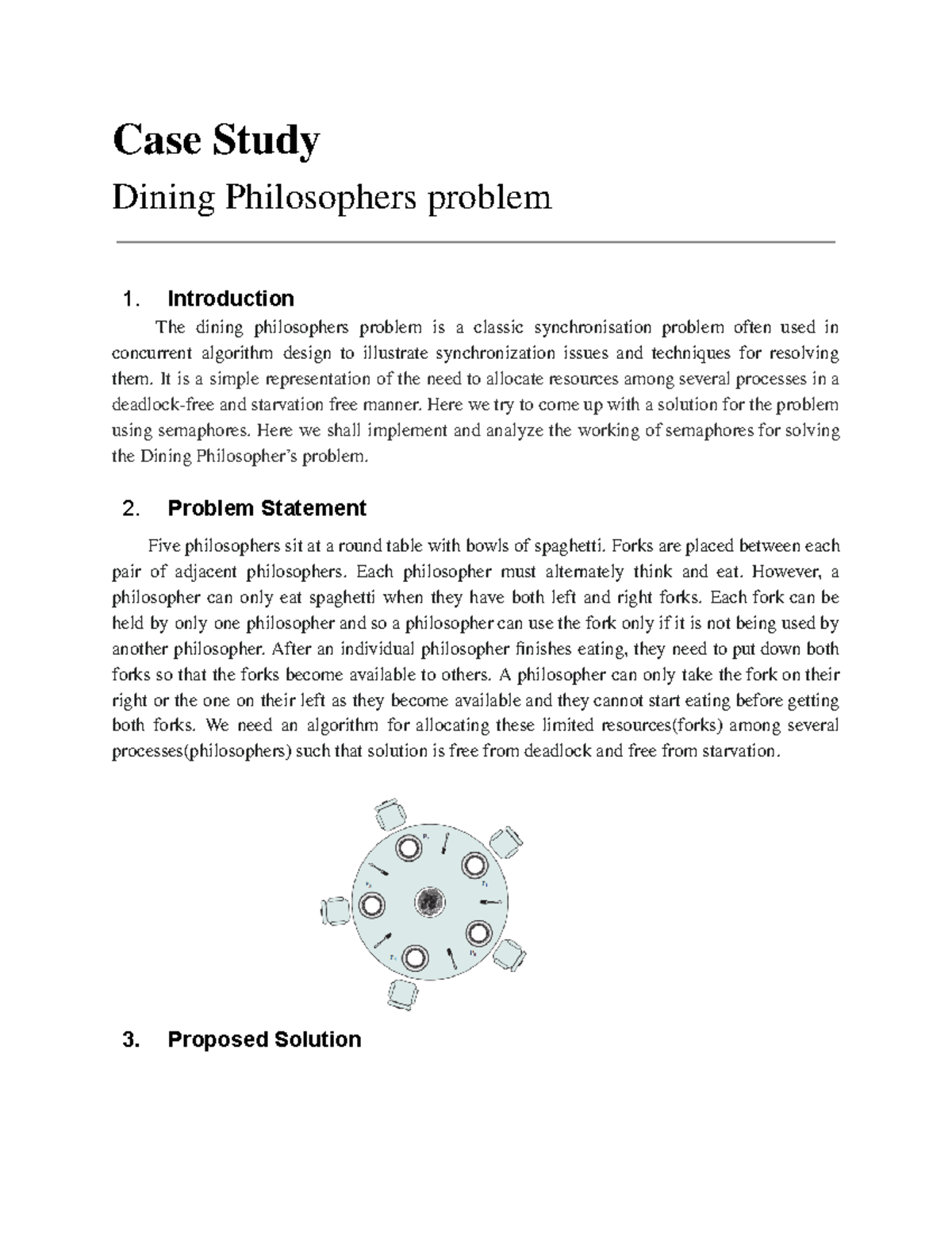 Operating System Case Study - Case Study Dining Philosophers problem 1 ...