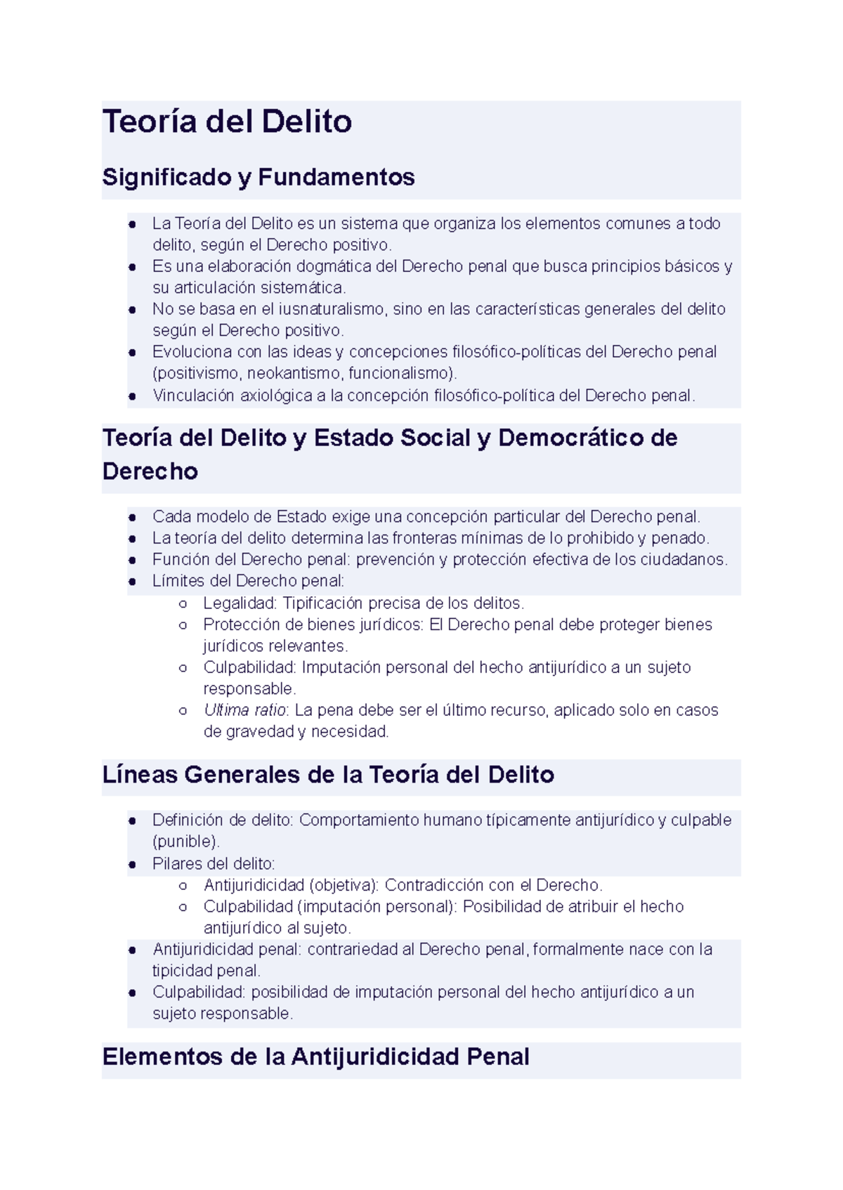 Apuntes de Derecho Penal: Teoría del Delito y Fundamentos (DP-2) - Studocu