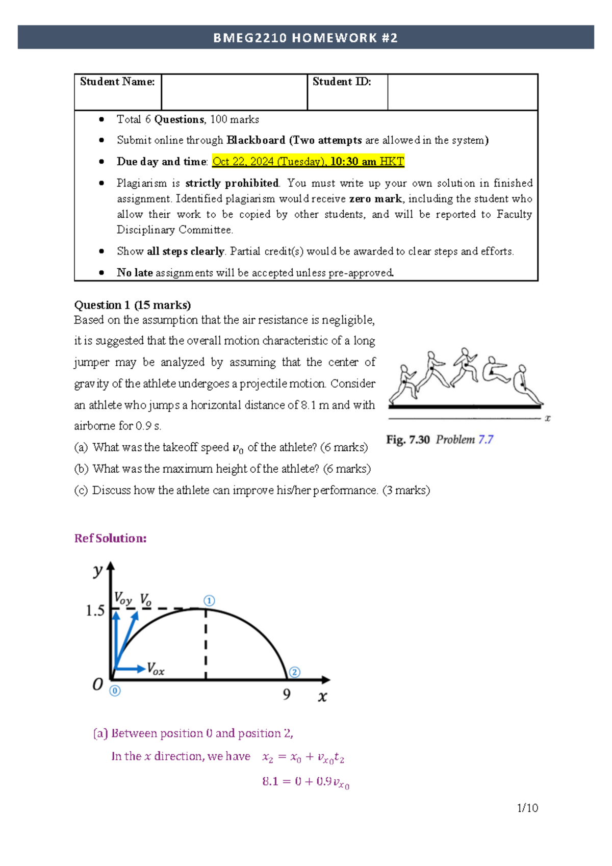 BMEG2210 Homework 2 Solutions: Detailed Answers and Analysis - Studocu