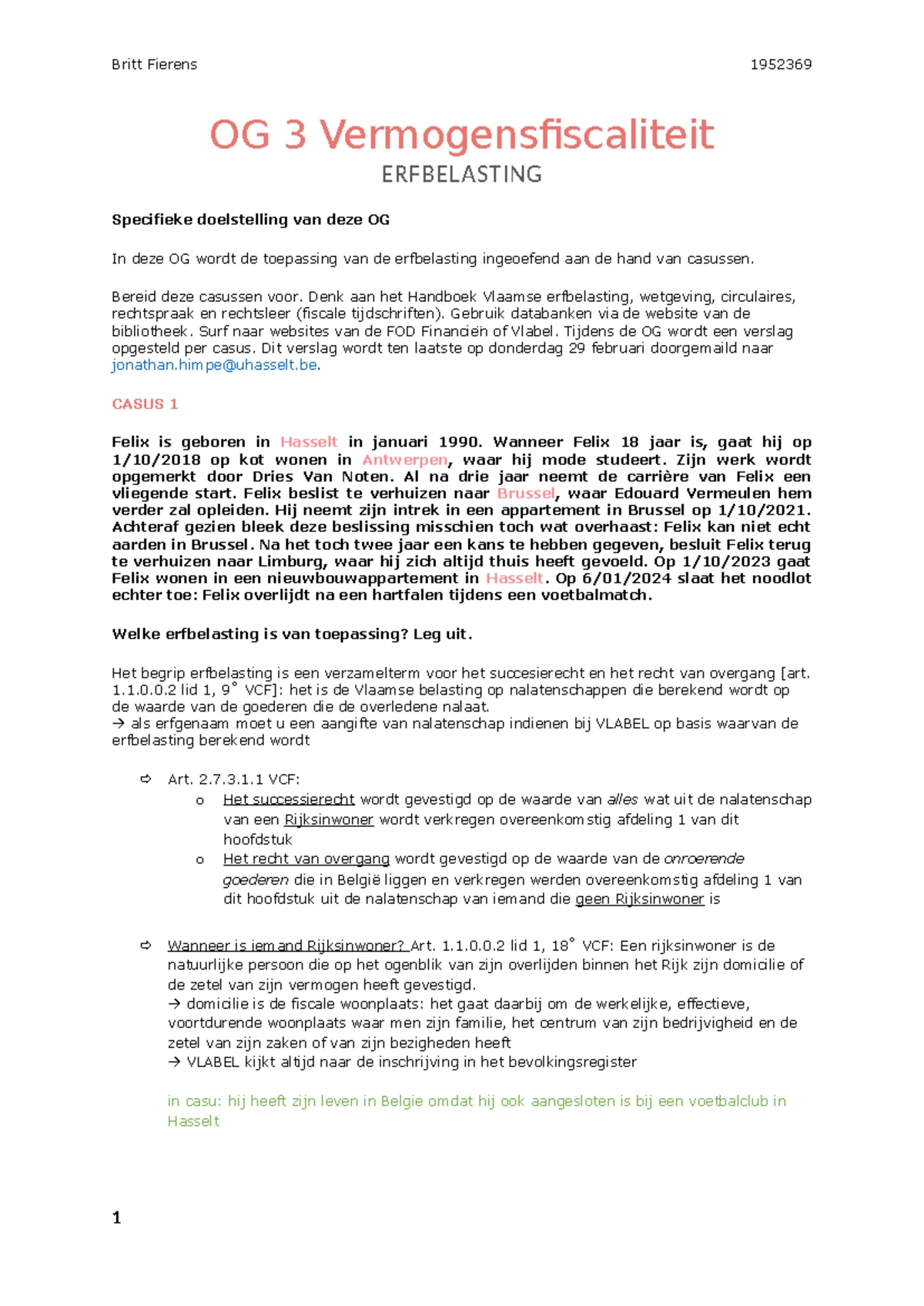 OG 5 - Vermogensfiscaliteit 2023-2024: Belasting op Beleggingsinkomsten -  Studocu