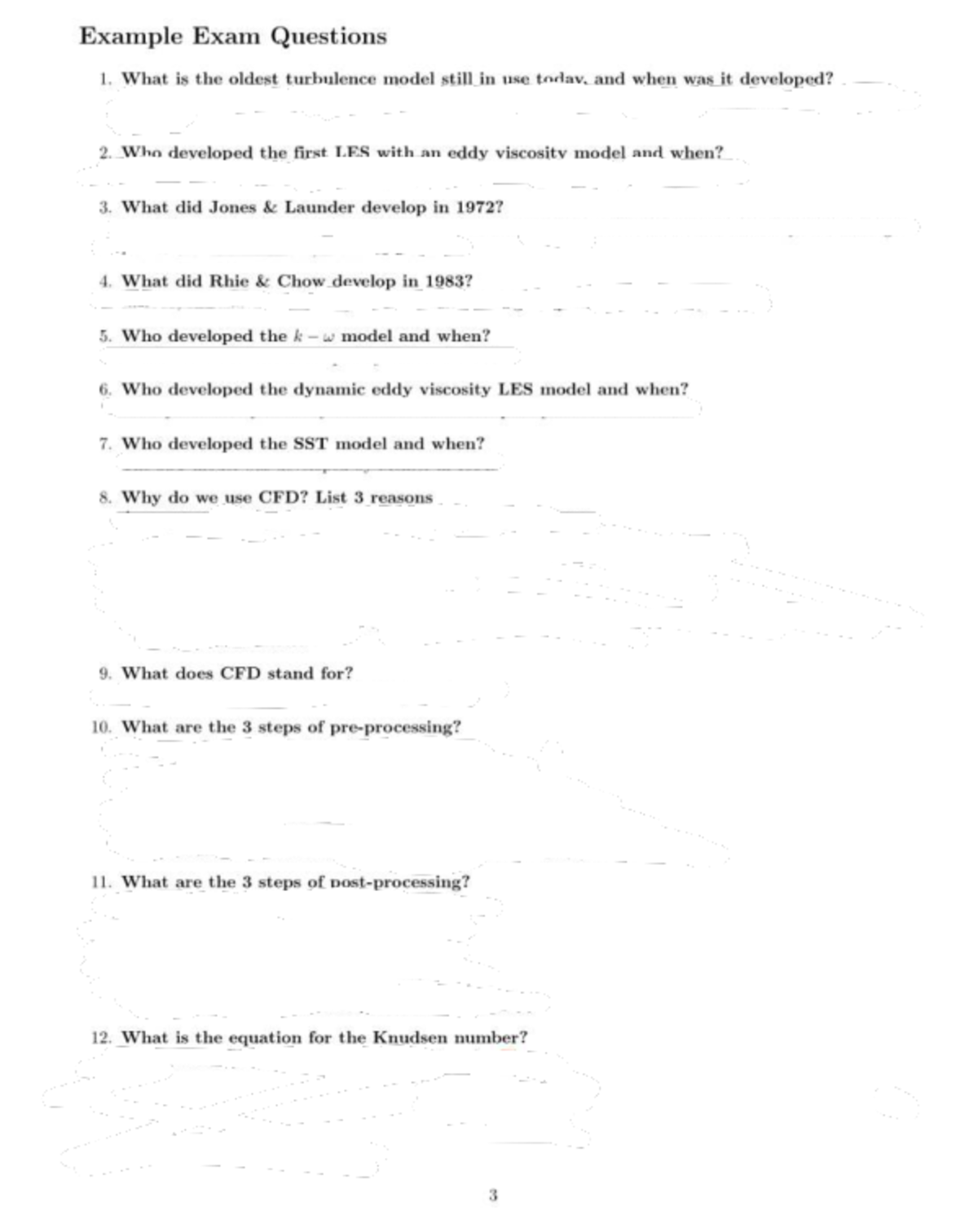CFD-Exam-Old Questions: Key Concepts and Models - Studeersnel