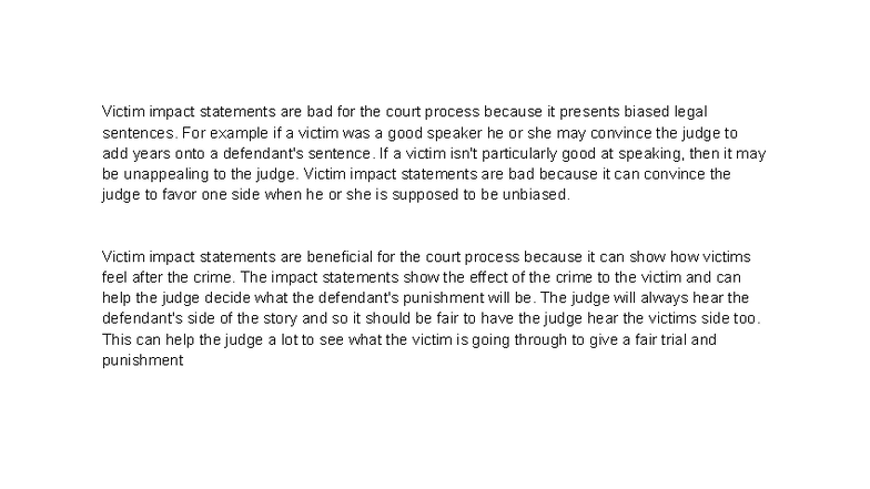 The Role of Victim Impact Statements in Court: A Balanced Perspective ...