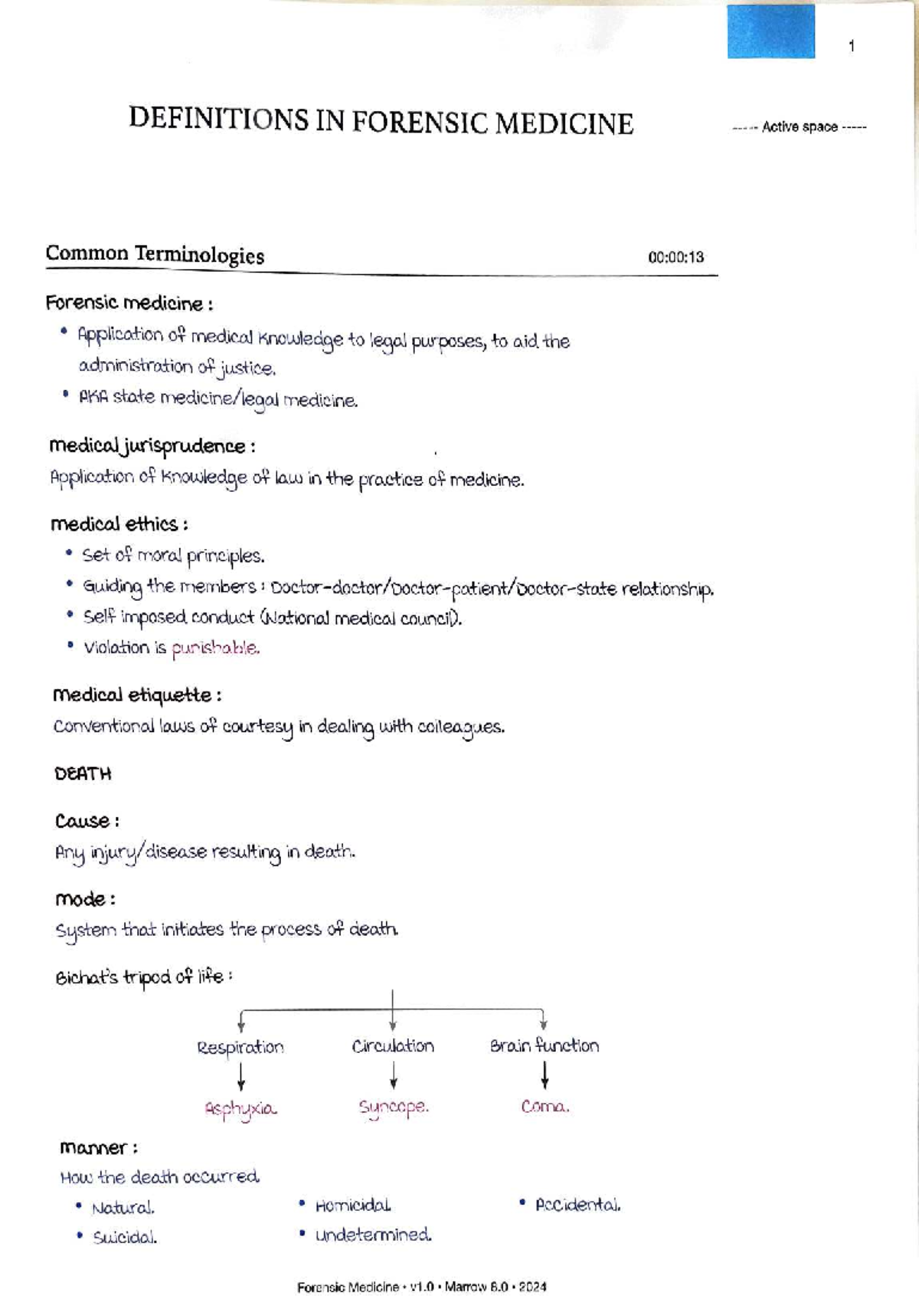 Forensic Medicine Terminology & Legal Procedures (FMT 2024) - Studocu