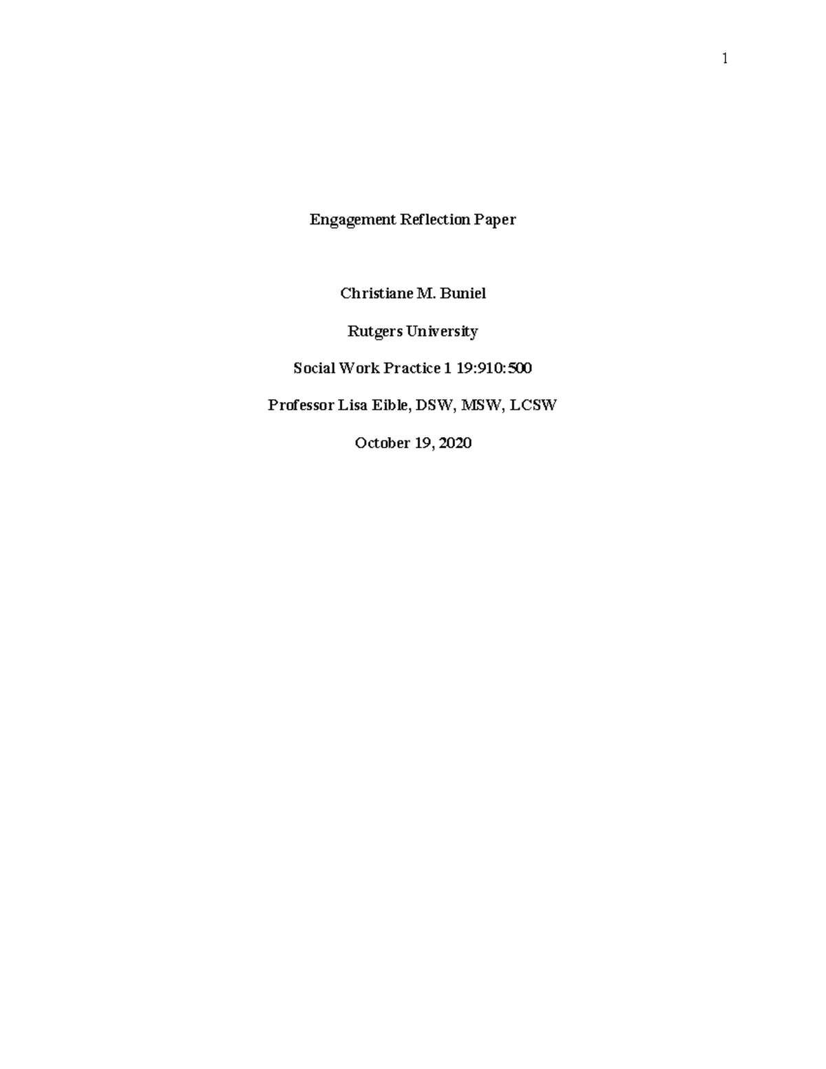 SWP 1 Engagement Reflection Paper: Strategies and Insights - Studocu