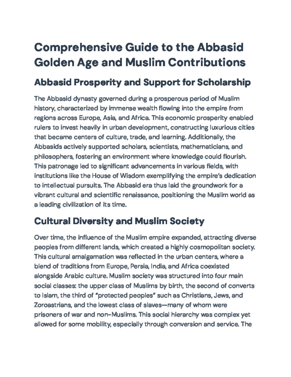 Comprehensive Overview of the Abbasid Golden Age and Its Contributions ...