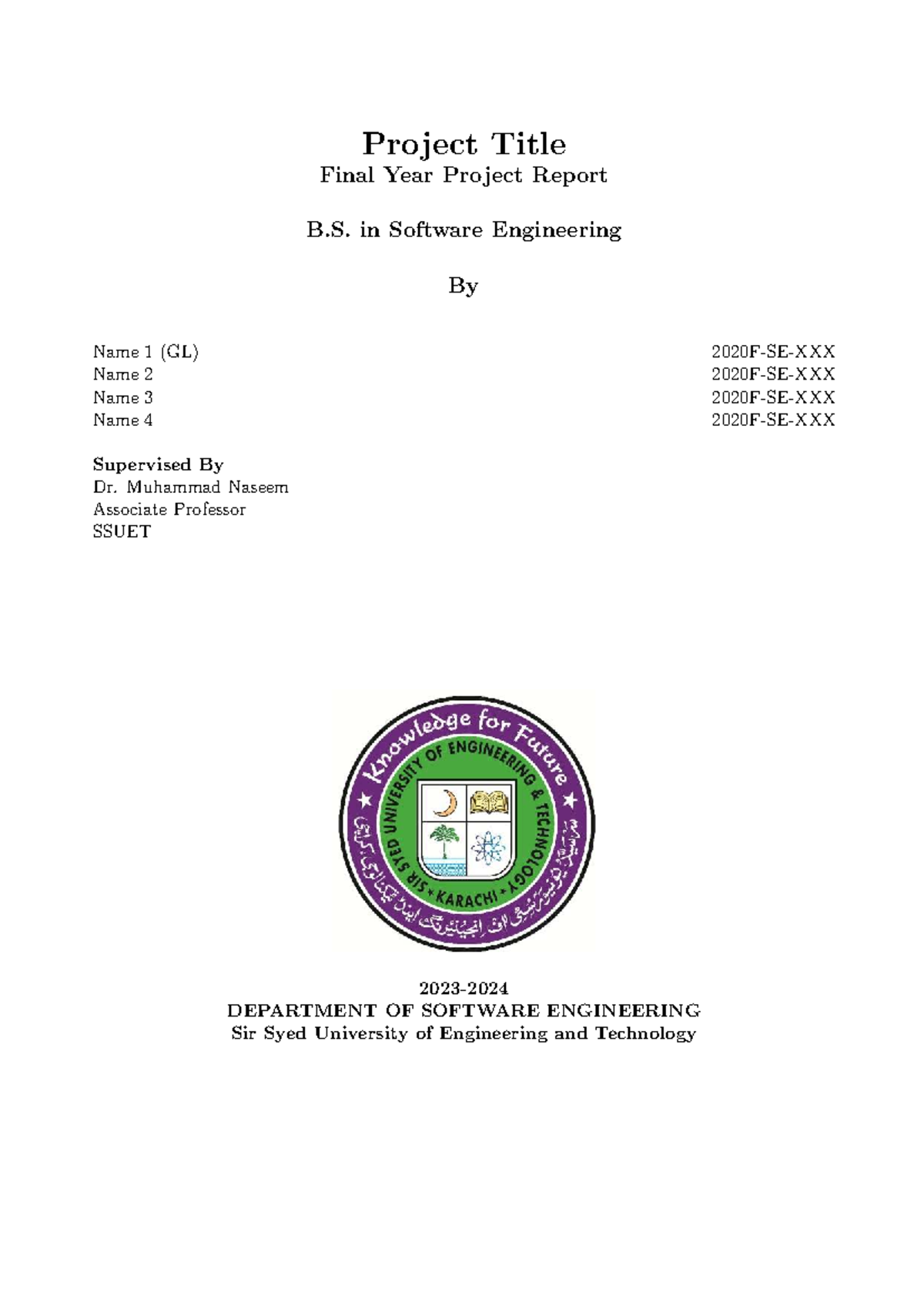 FYP Report for B.S. in Software Engineering (Batch SE2021F) - Studocu