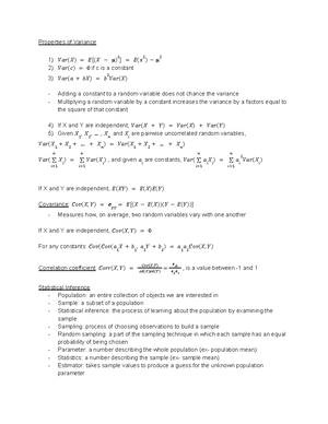 Econometrics Final Exam Studying Notes - Topics covered: mom and ...