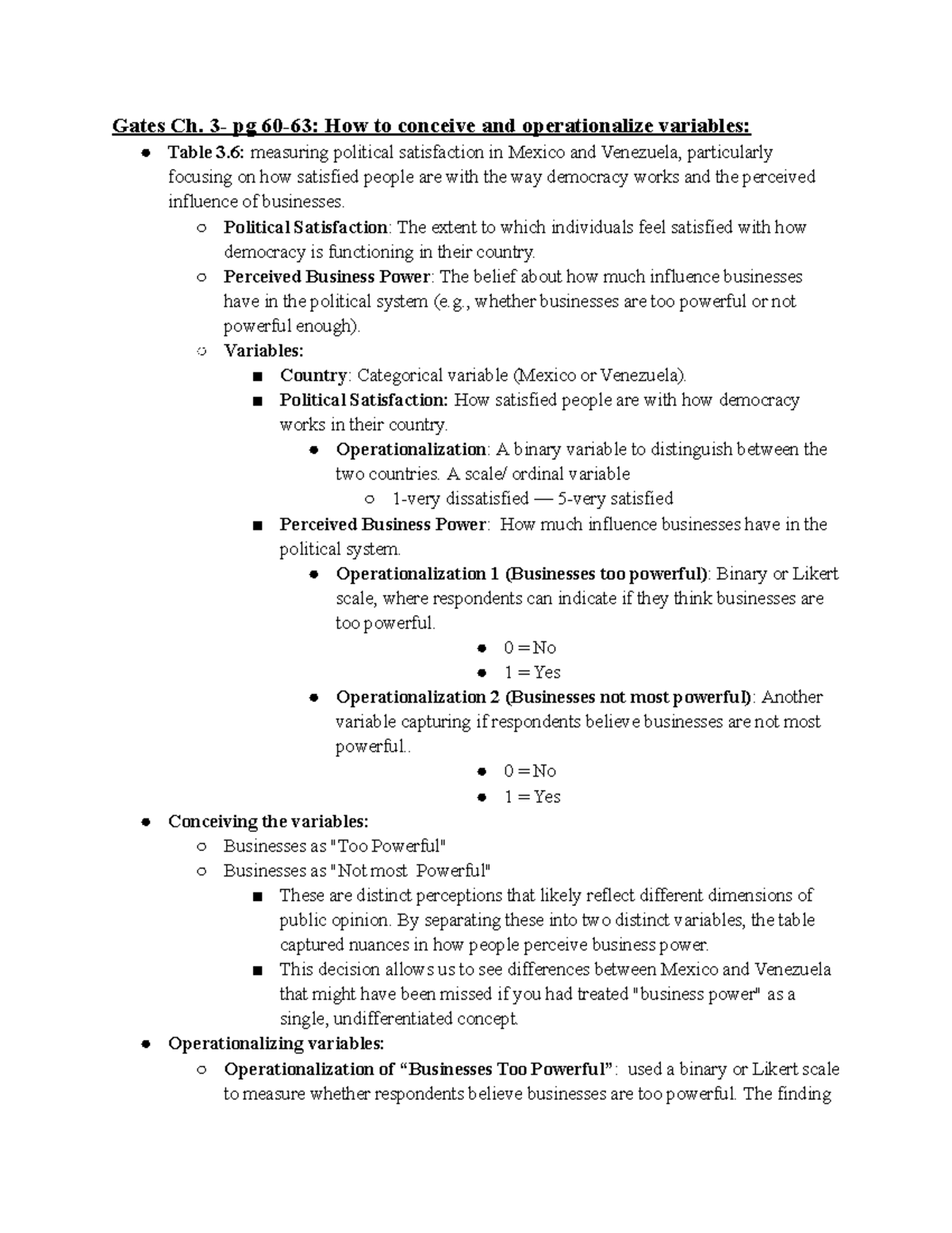 SOC 305 - GATES READING: Chapter 3 on Operationalizing Variables ...