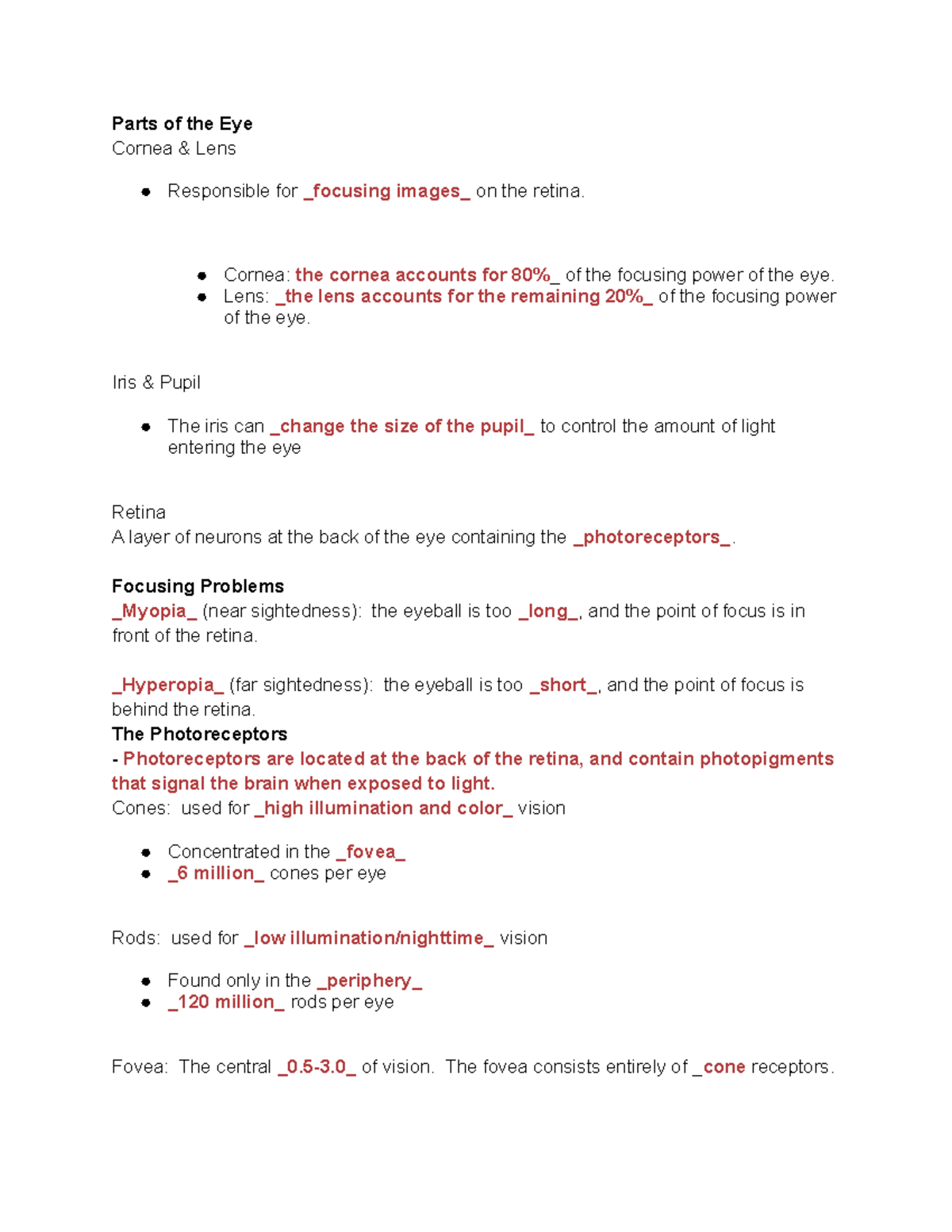 Psy 100 Lecture Notes: Sensation and Perception Overview - Studocu