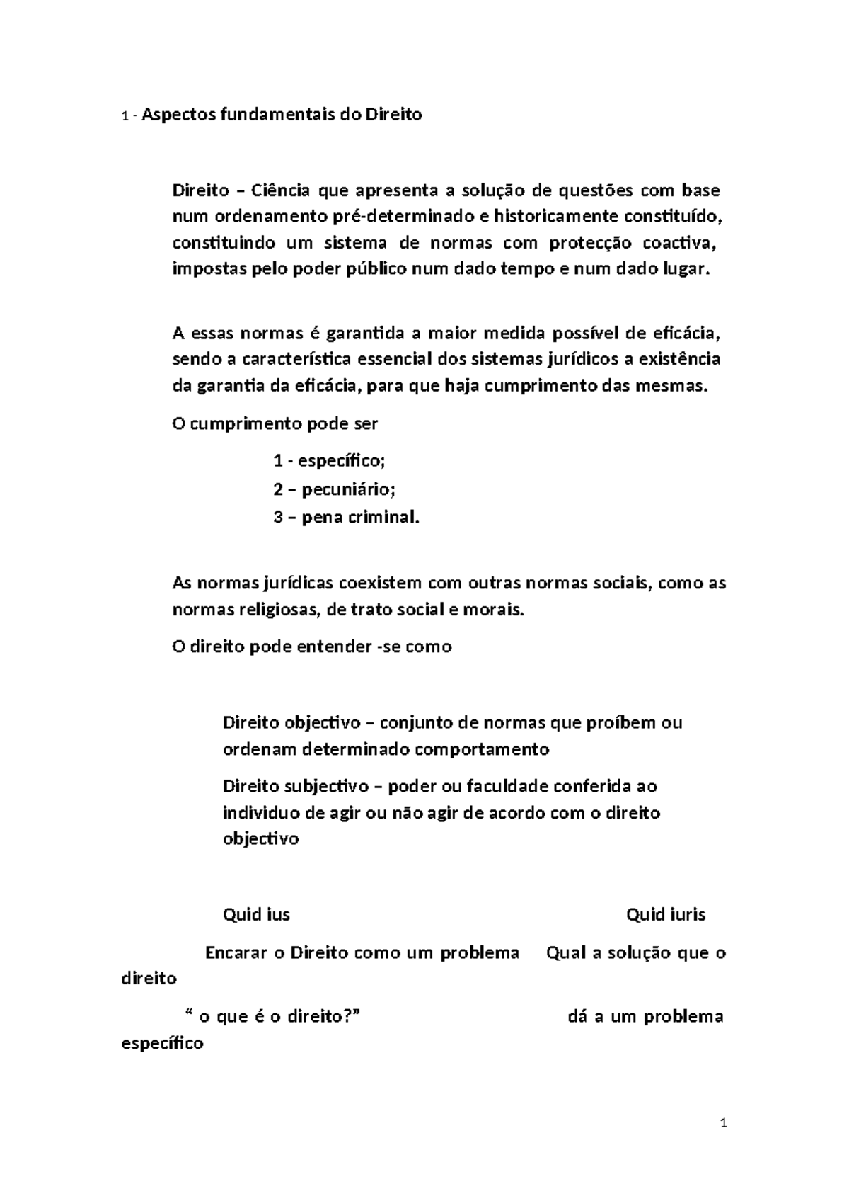 Aspectos Fundamentais do Direito: Normas e Eficácia Jurídica - GFTG 1 ...