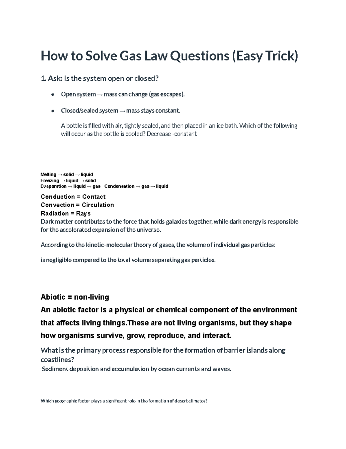 Final Exam Study Guide: Life Science & Earth Science Concepts - Studocu