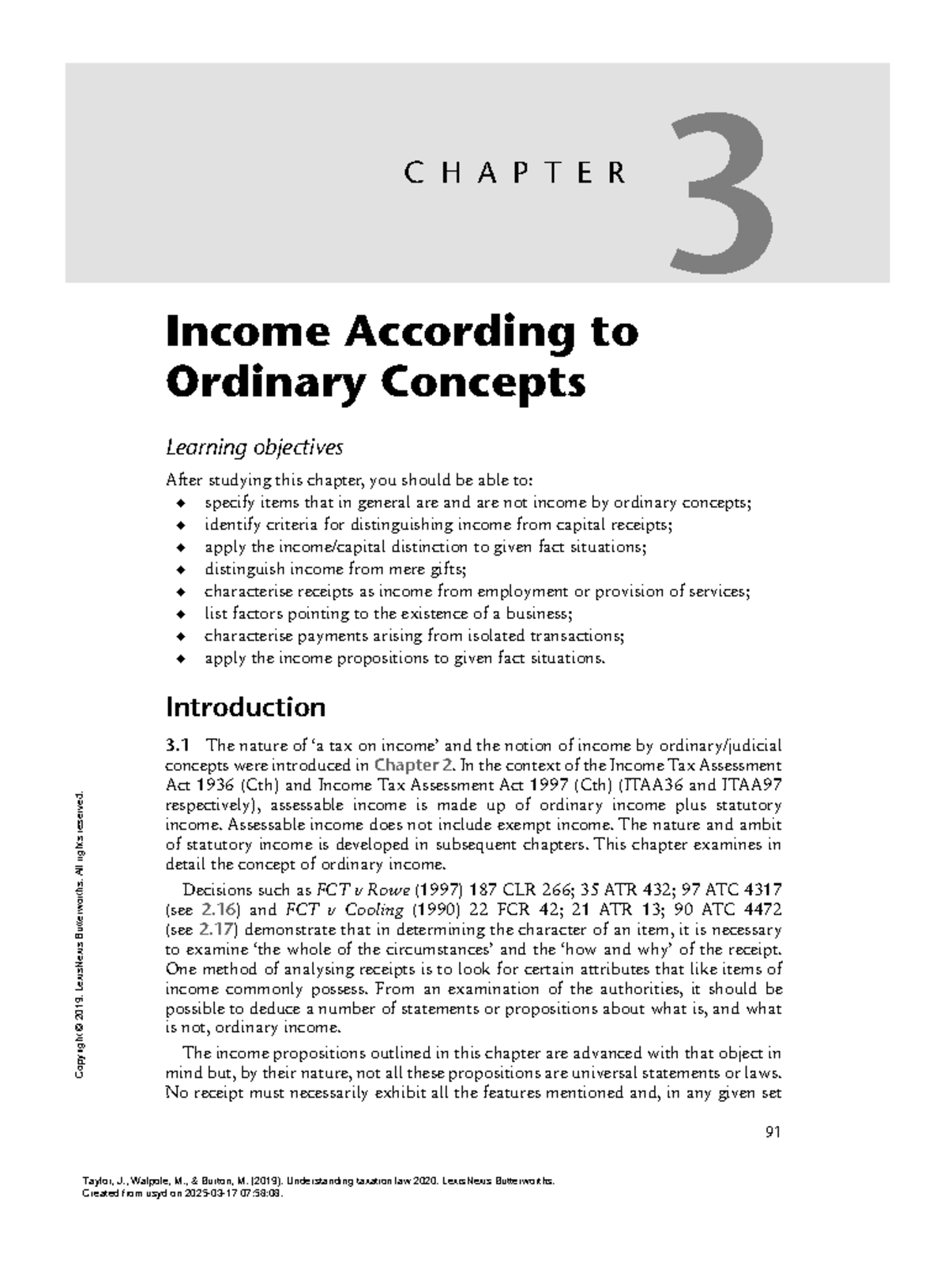 Understanding Taxation Law 2020 - (Chapter 3) - 91 C H A P T E R 3 ...