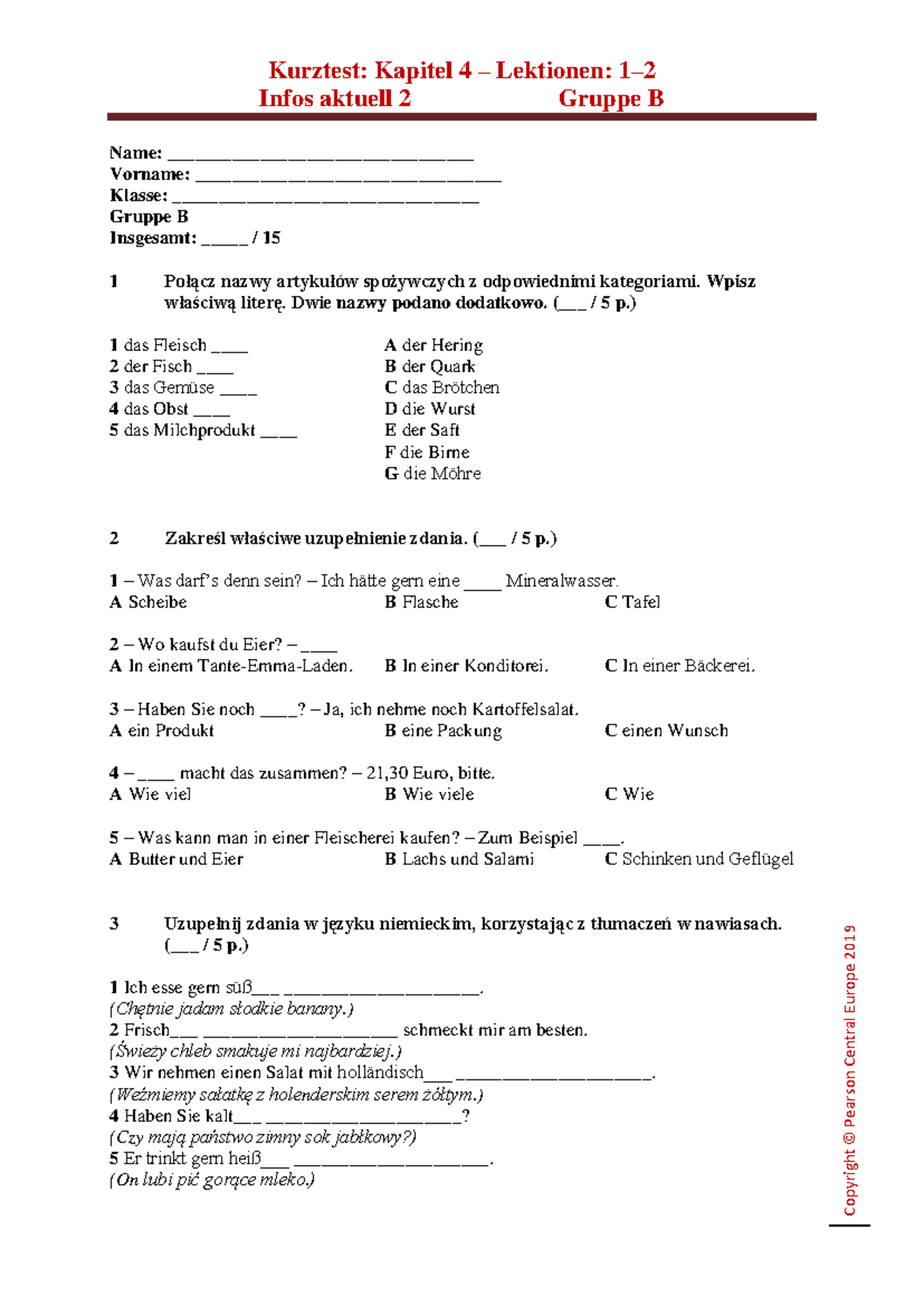 Sprawdzian Ustny Kompass 2 Kapitel 4 Zadane.pl www.studocu.com