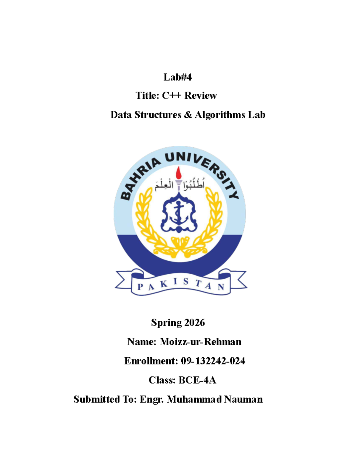 Review of Data Structures & Algorithms Lab - Spring 2026 - Studocu