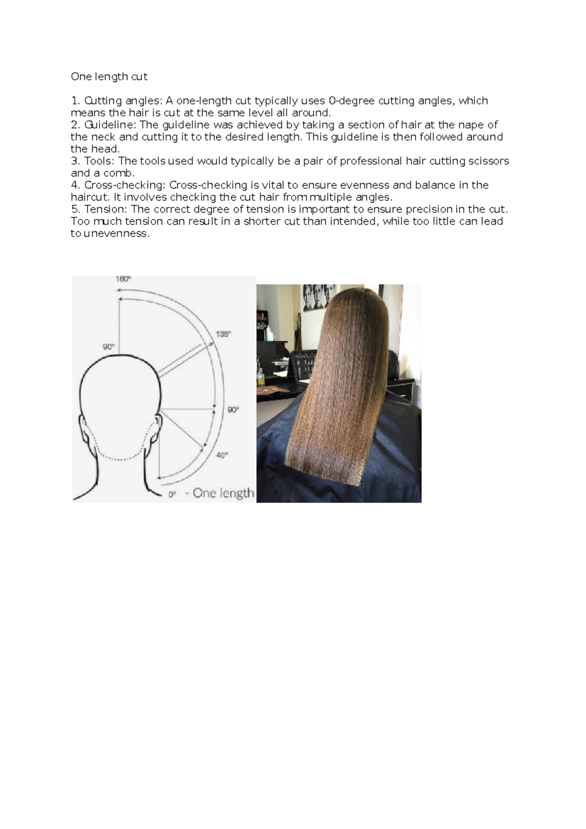 HAIR CUT Techniques: One-Length & Long Graduation Methods - Studocu