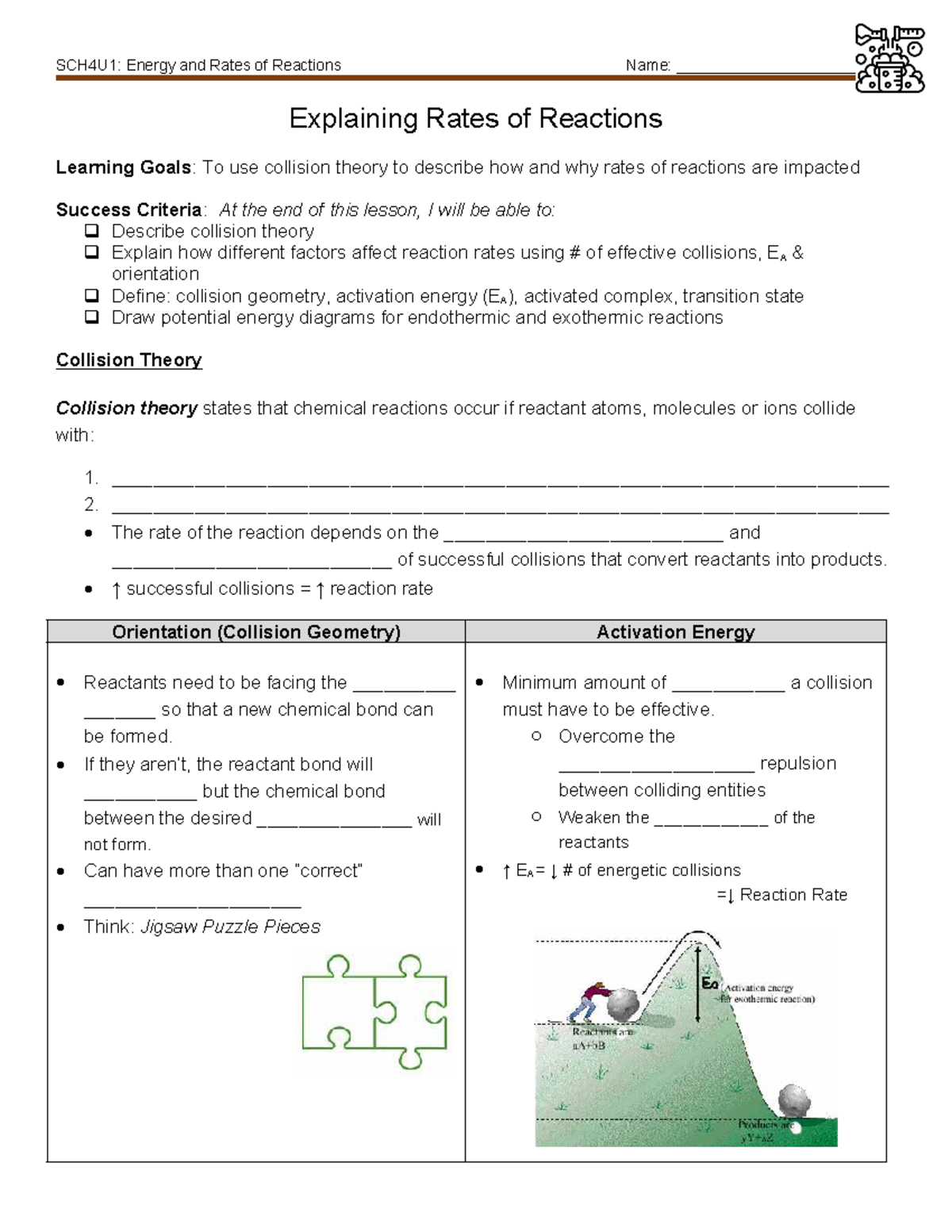 SCH4U1: Final Exam Notes on Energy and Rates of Reactions - Studocu