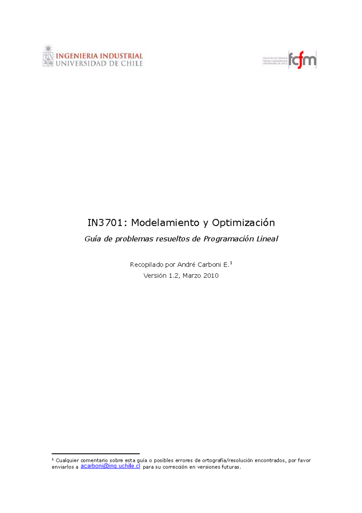 Guia PPL v1 - optimizcion - IN3701: Modelamiento y Optimización - Studocu