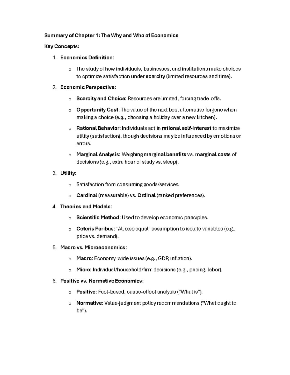 EKN Chapter 1-7: Key Economic Concepts and Systems Summary - Studocu