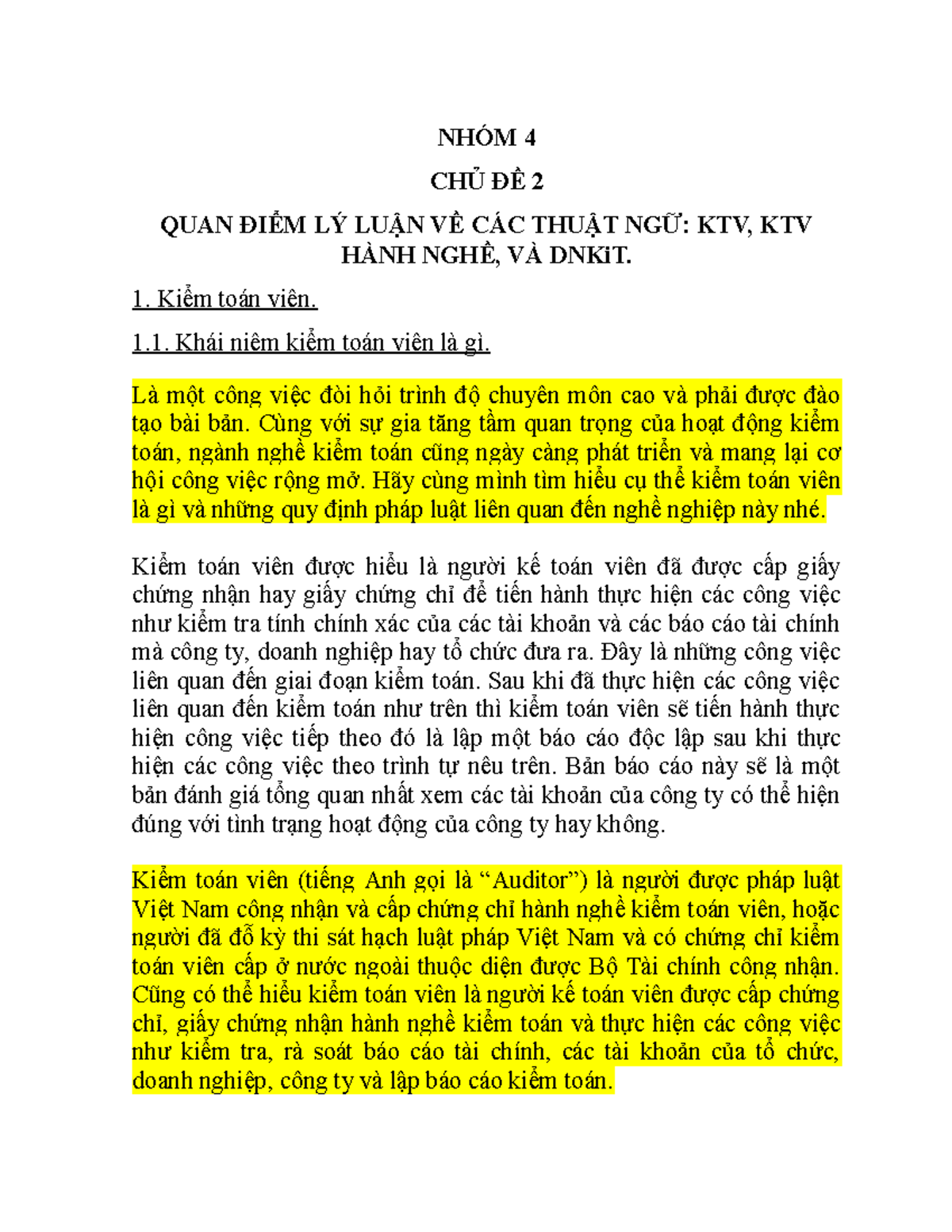 LTKT CT2 Nghiên Cứu Về Kiểm Toán Viên và Tiêu Chuẩn Nghề Nghiệp - Studocu