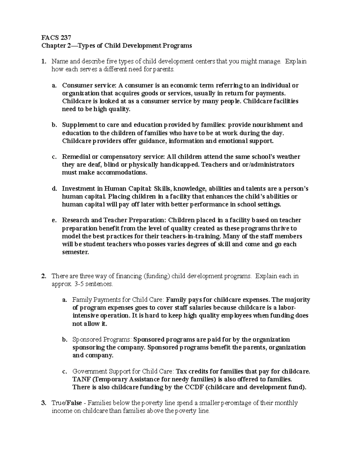 Chapter 8 Study guide - Study Guide Chapter 8 FACS 237 1) A worker ...
