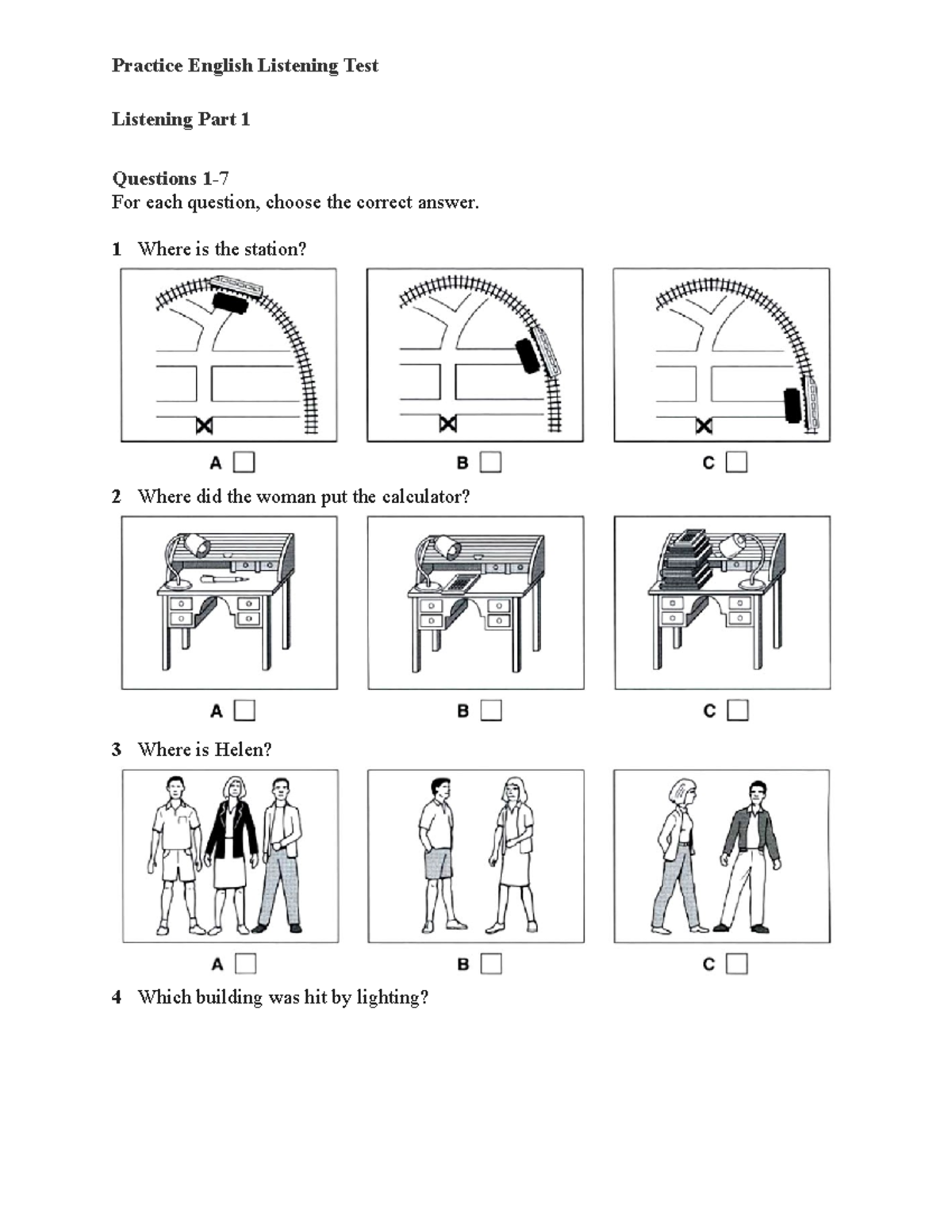 K6 Listening Practice Test 1 - Boost Your English Skills - Studocu