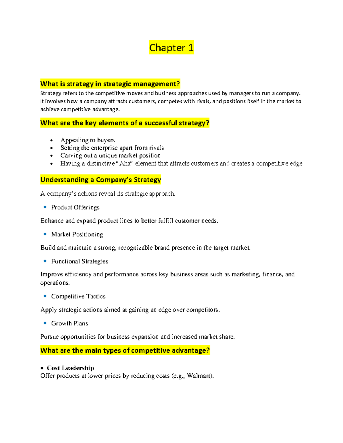 Strategic Management Insights: Chapter 1 Overview and Key Concepts ...