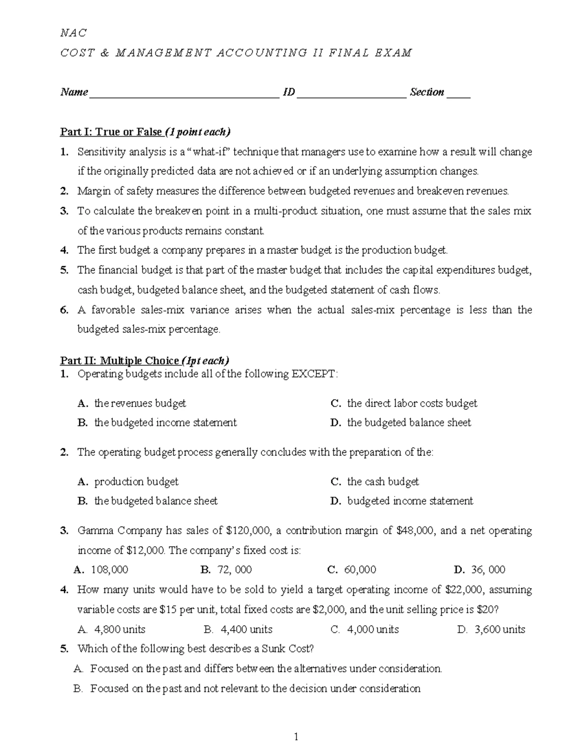 Econometrics ACFN Final Exam Study Guide - Studocu