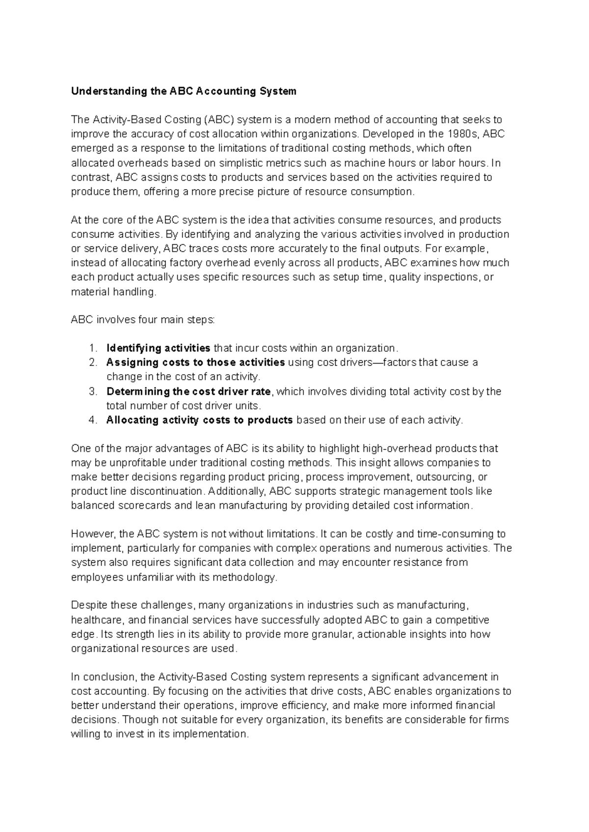 Understanding the Activity-Based Costing (ABC) System: A Deep Dive ...