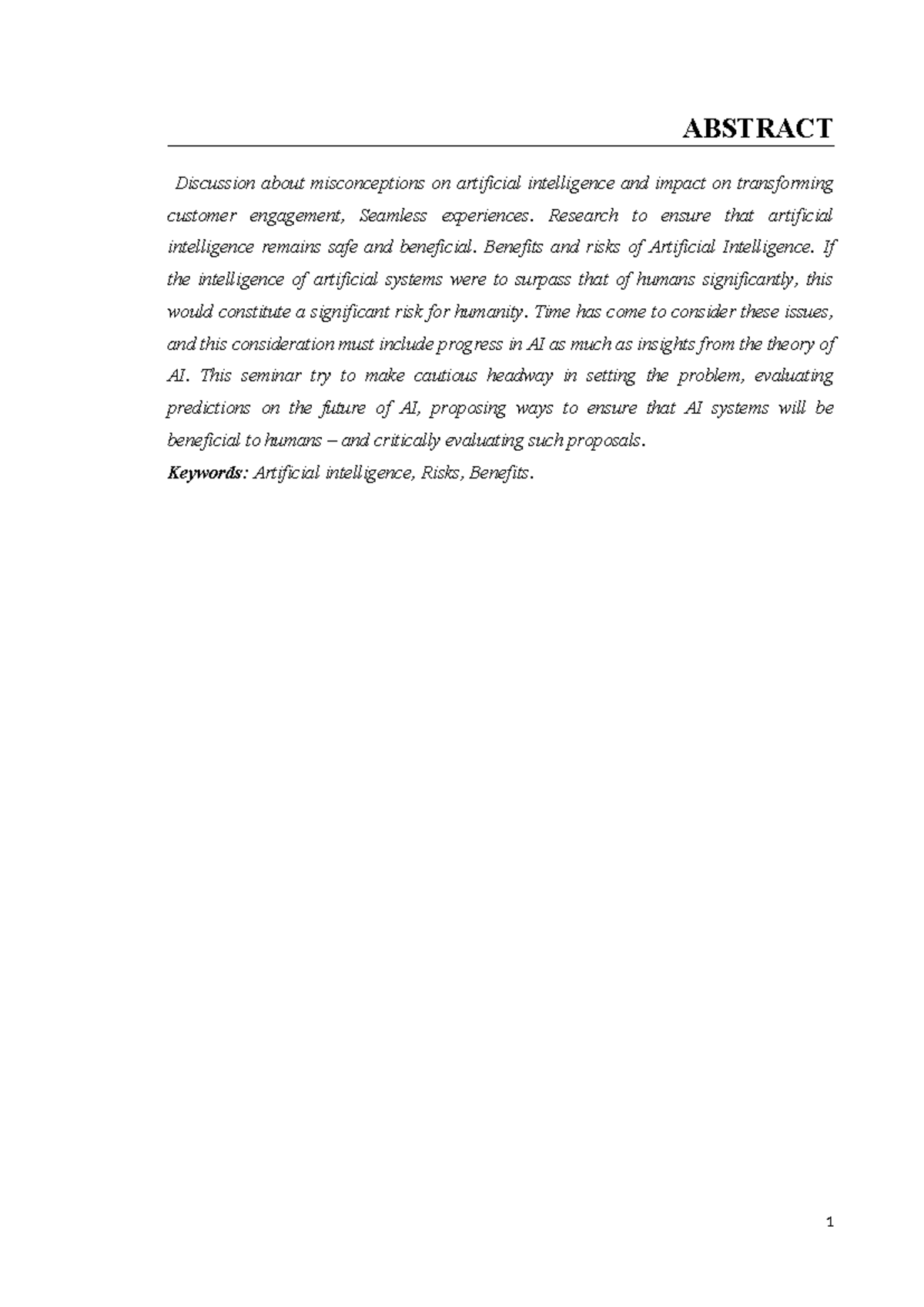 Final year seminar report - ABSTRACT Discussion about misconceptions on ...