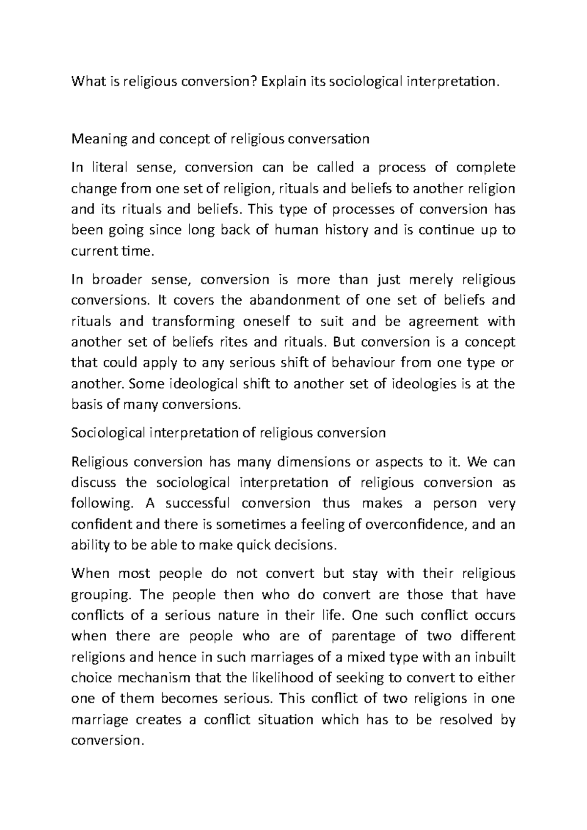 Sociological Interpretation of Religious Conversion: An Insightful ...