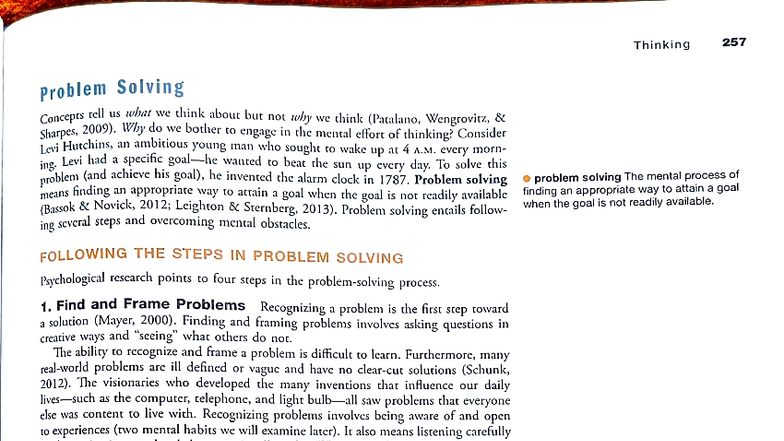 Thinking 257: Problem Solving Concepts and Strategies in Psychology ...