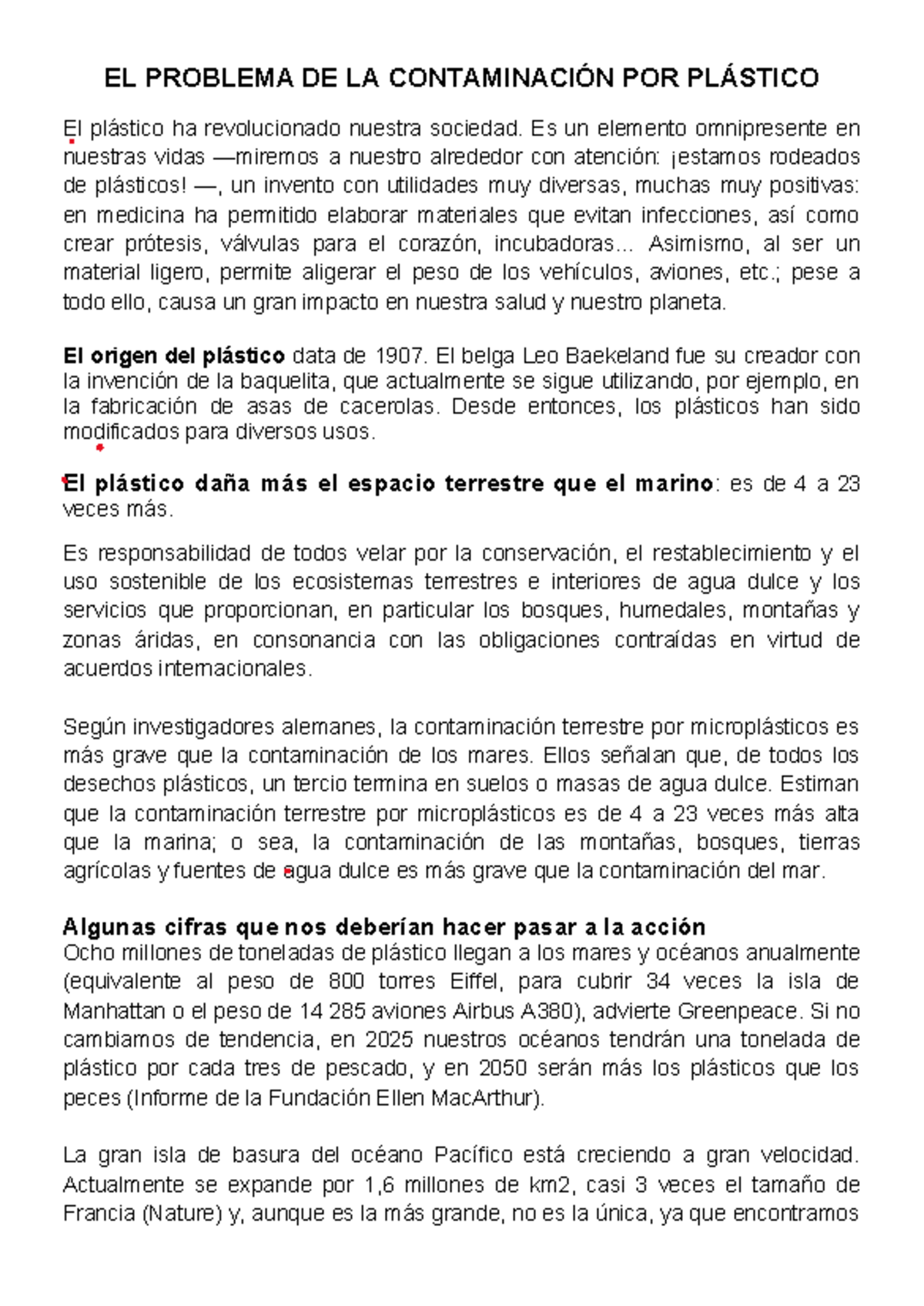 El Problema de la Contaminación por Plástico - 5TOB-C: Impacto y Datos Clave - Document Preview