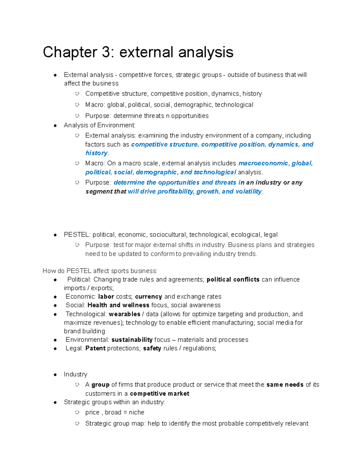 Strategic Management Chapter 3: External Analysis & Competitive Forces ...
