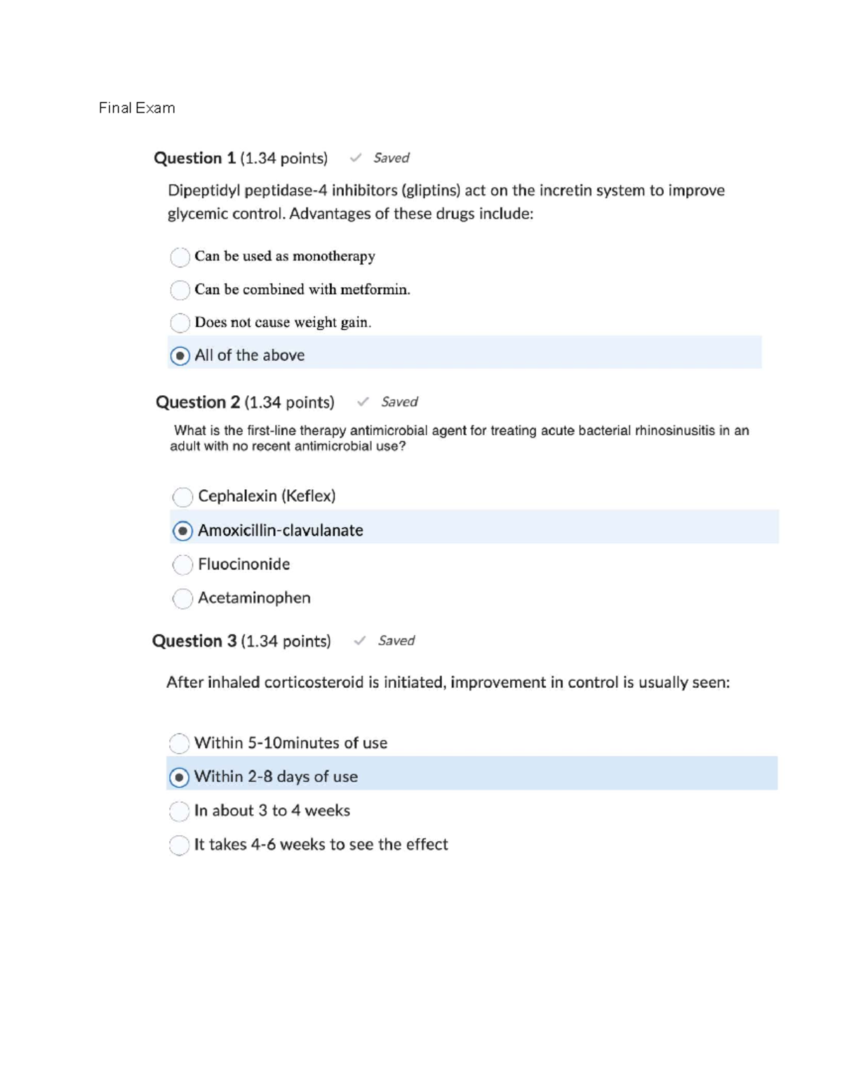 Pharmacology Final Exam Review Questions and Answers - Studocu