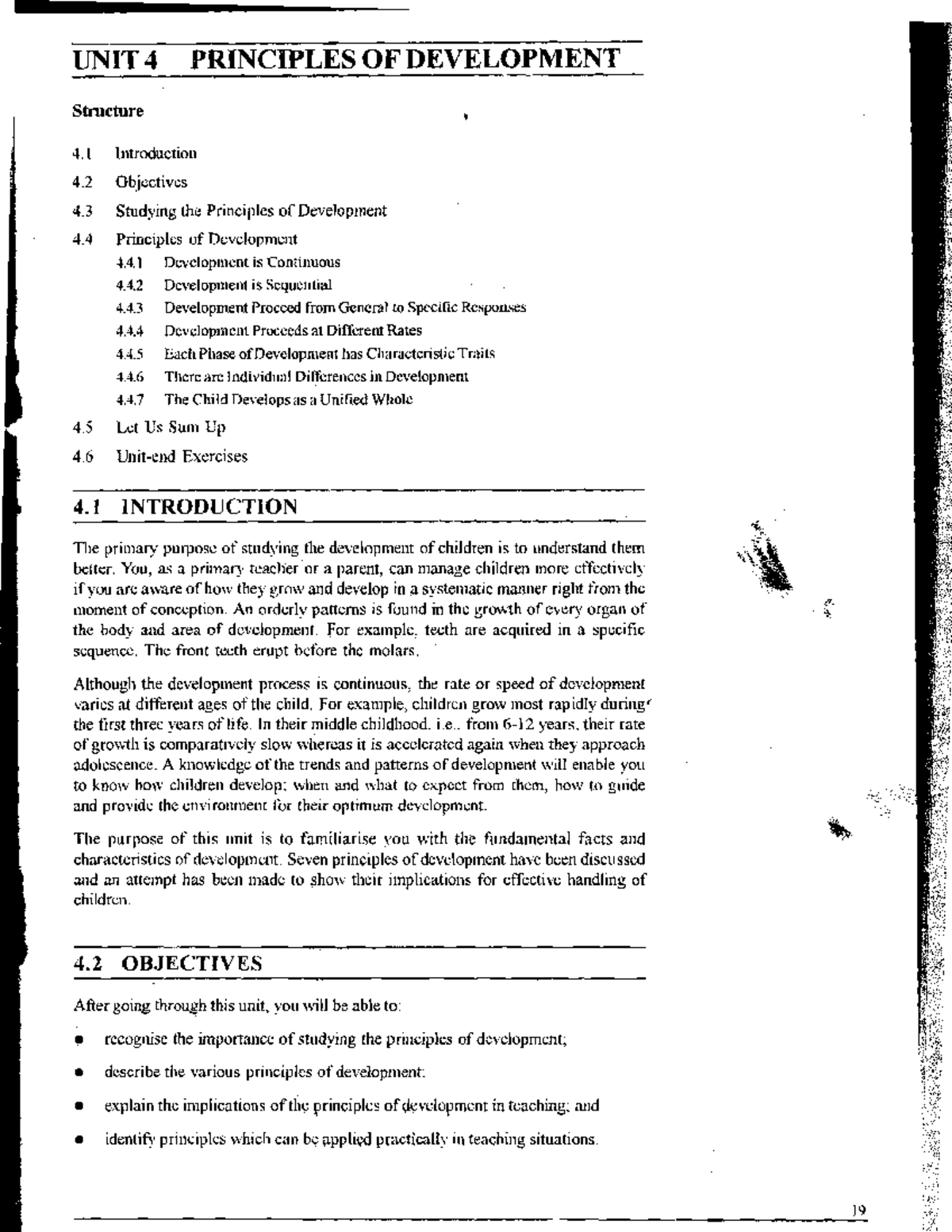 Unit 4: Principles of Human Development and Their Implications - Studocu