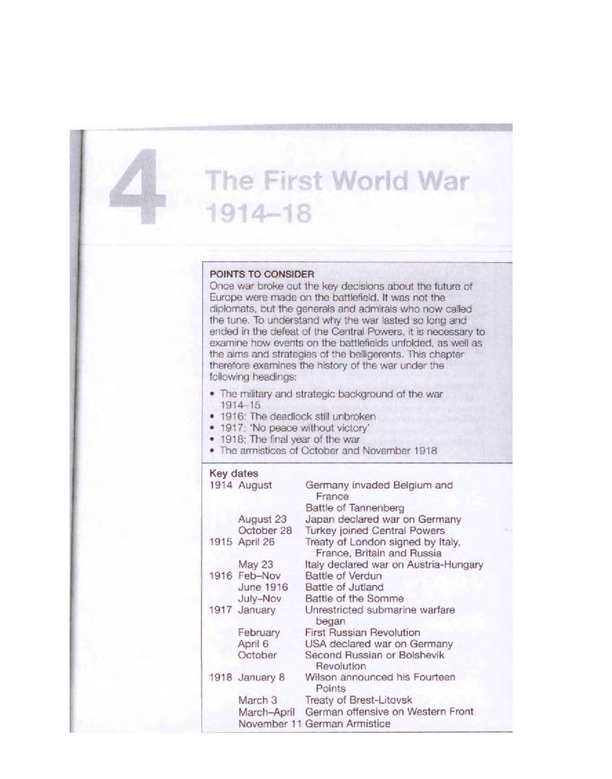 Final Exam Notes: Key Events and Impact of WWI (HIST101) - POINTS TO ...