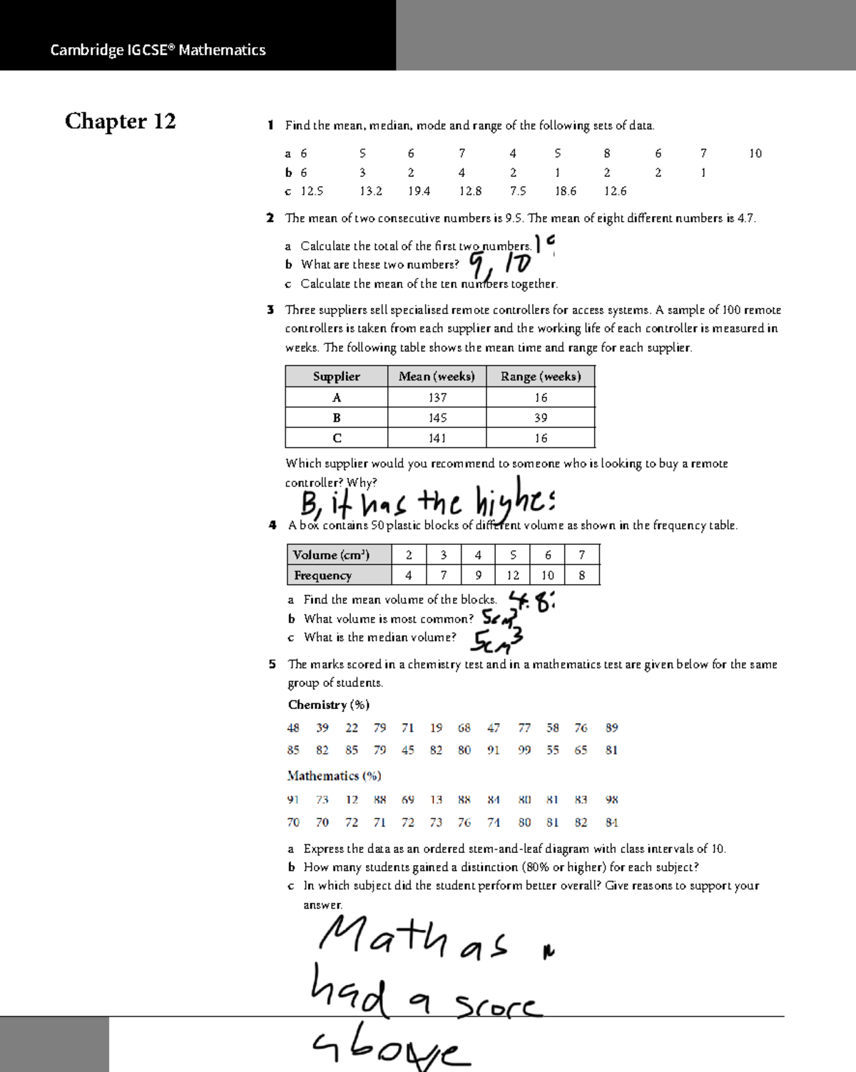 Revision S3 Mathematics Chapters 12 & 13 AY2024-25 Term 2 - Studocu