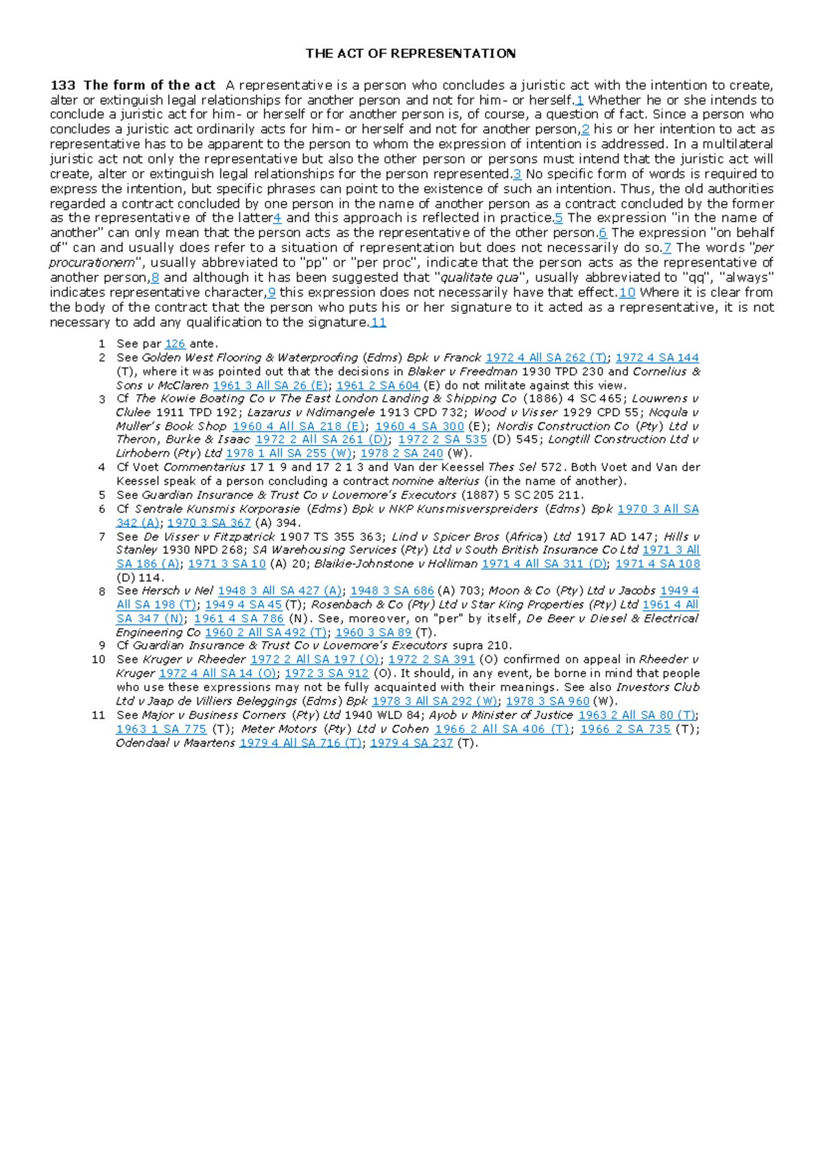 The Act of Representation: Understanding Juristic Acts and Intentions ...
