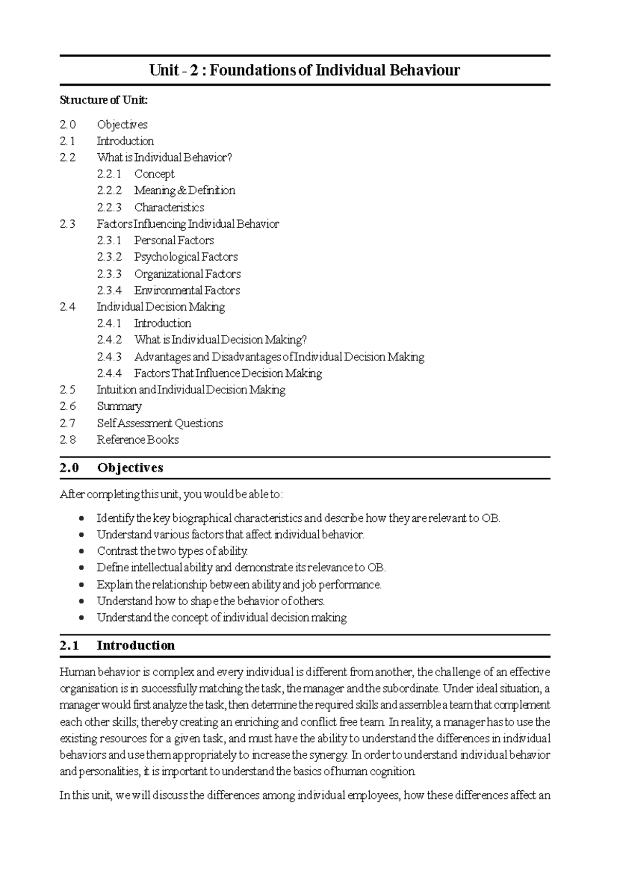Foundations of Individual Behaviour: A Comprehensive Overview - Studocu