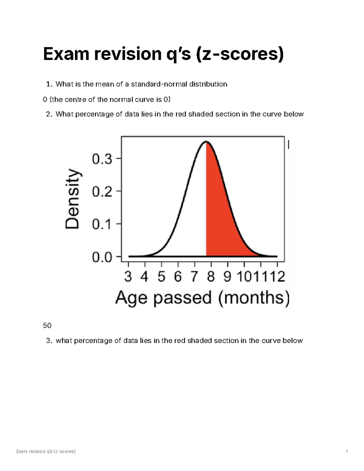 Exam Revision Questions on Z-Scores (20ECF) - Studocu