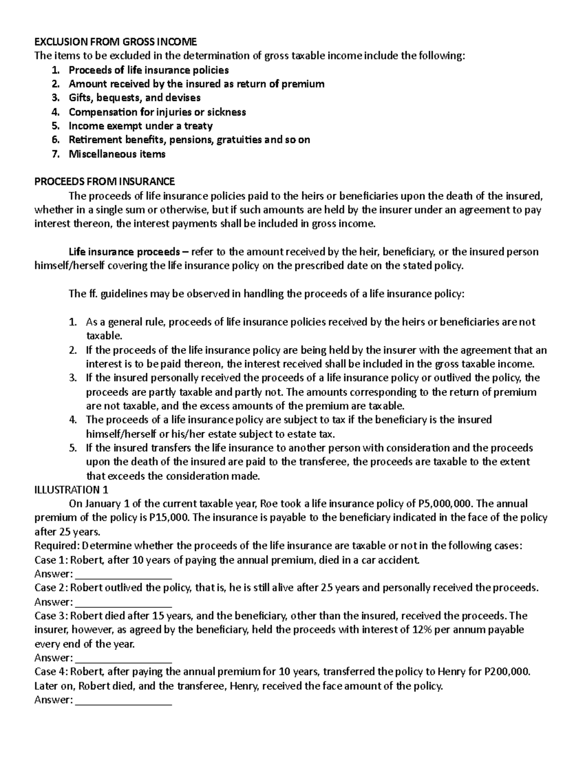 Exclusion from Gross Income: Life Insurance Proceeds & Tax Implications ...