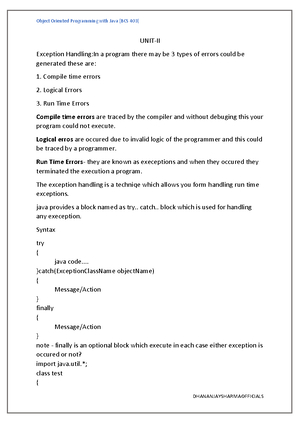 Java Unit I - Oops with java unit 1 notes - Unit – I Introduction to ...
