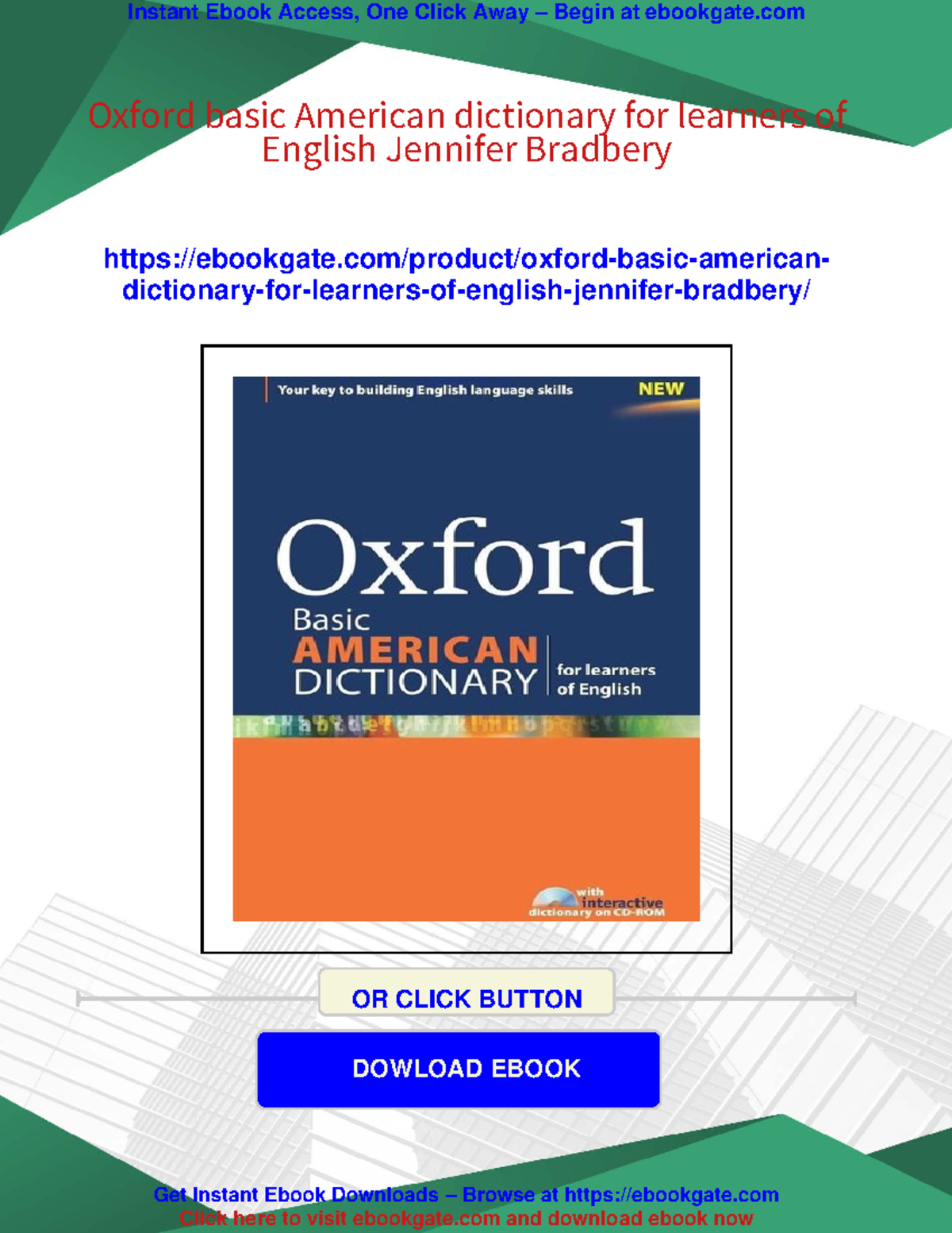 100259 - Oxford Basic American Dictionary for Learners of English - Studocu