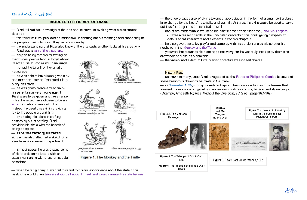 Life and Works of Rizal: Final Examination Notes on Art and ...
