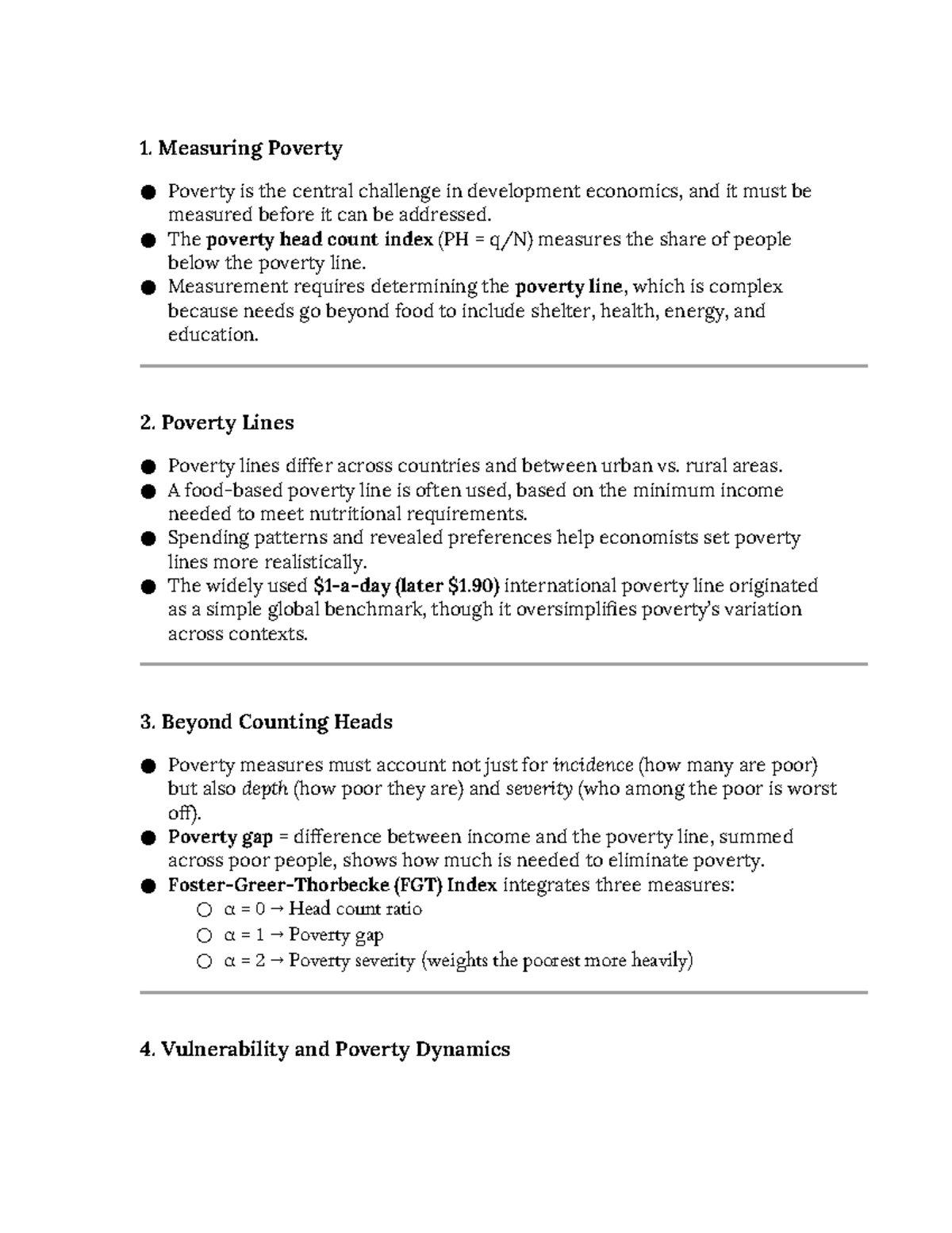 T&L 1.4: Measuring Poverty - Key Concepts & Dynamics (pp 76-84) - Studocu